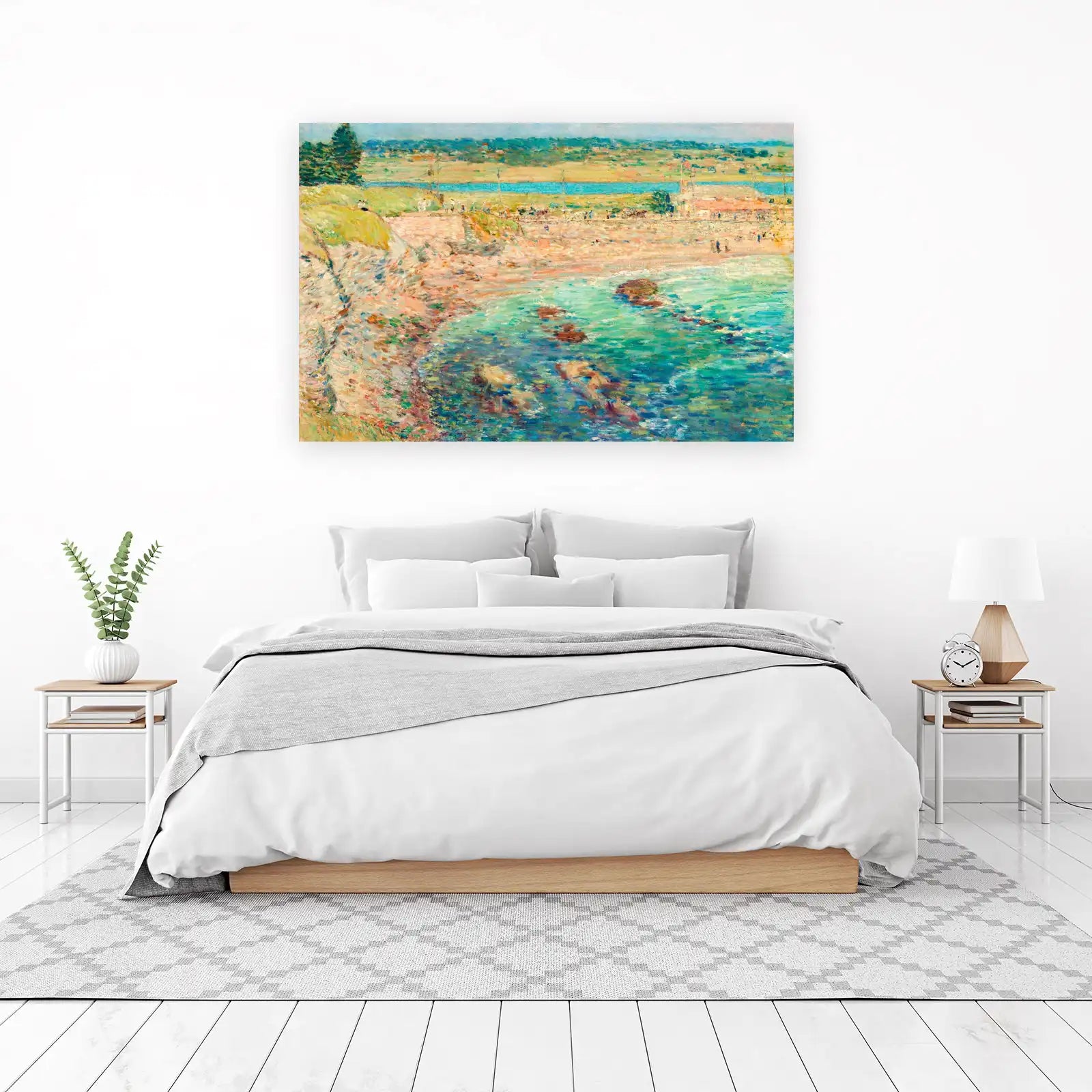 Seaside Beach Impressionist Oil Painting Wall Art