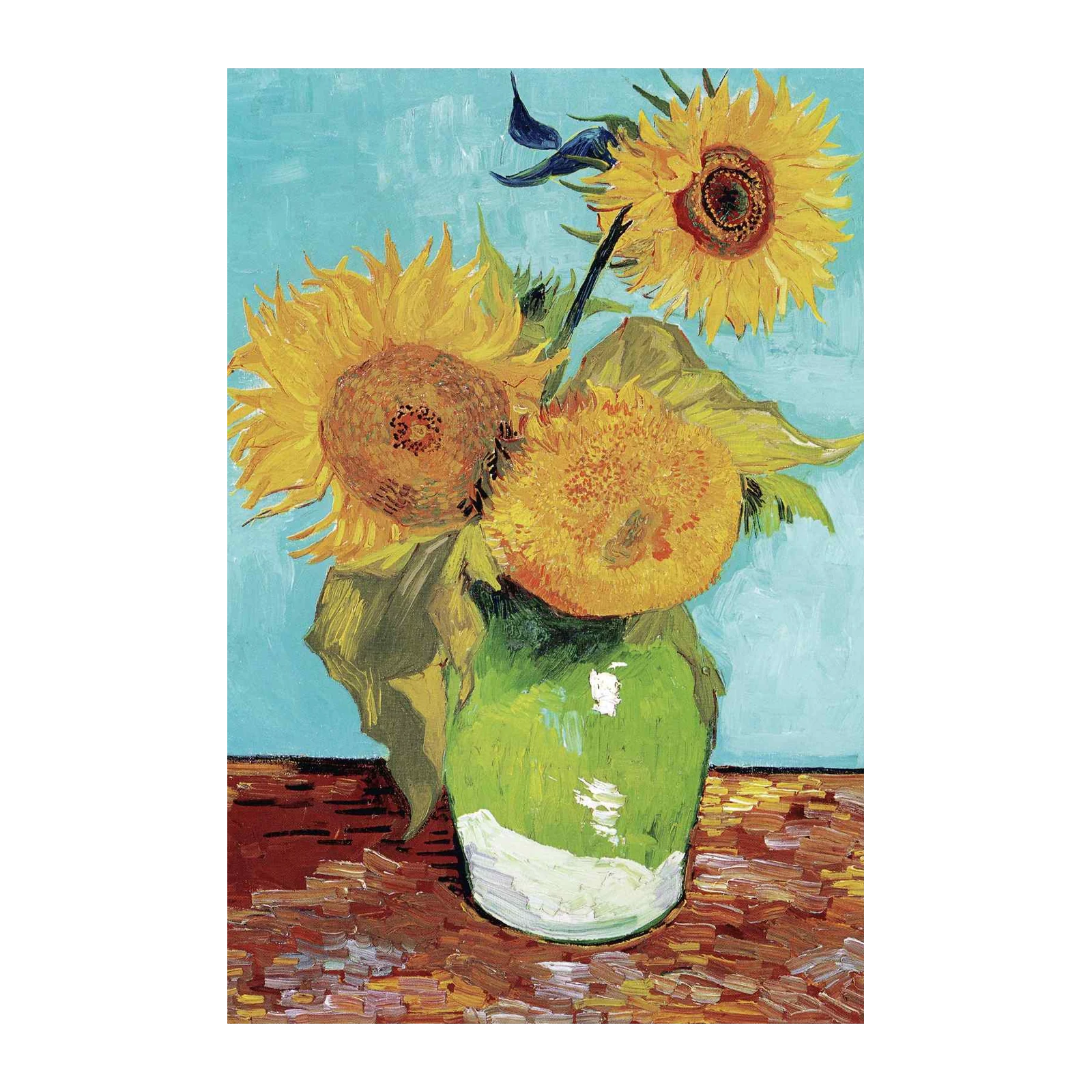 Vibrant Sunflowers in Green Vase Wall Art