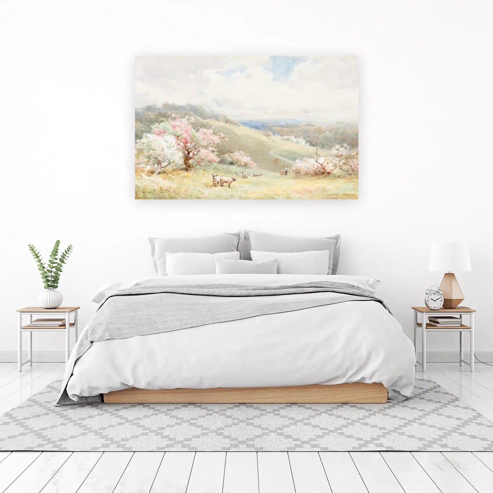 Pastoral Spring Landscape Sheep Wall Art