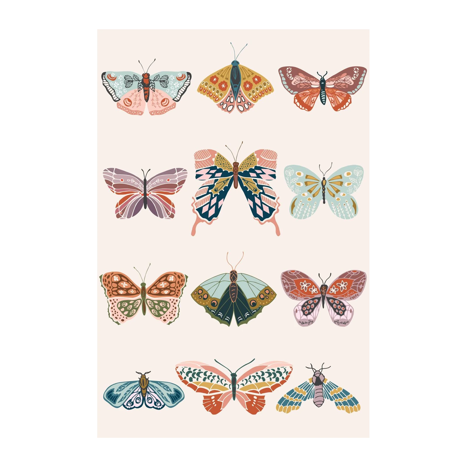 Boho Butterfly Art Collection Wall Art