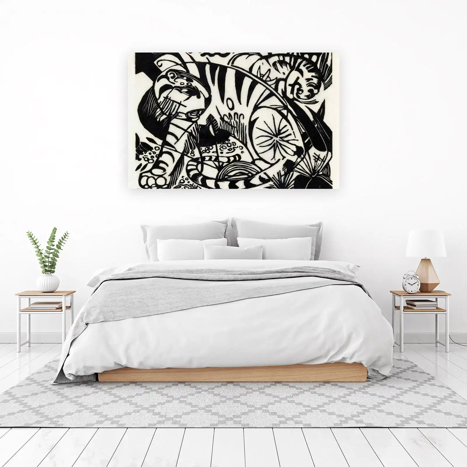 Bold Tiger Abstract Black & White Wall Art
