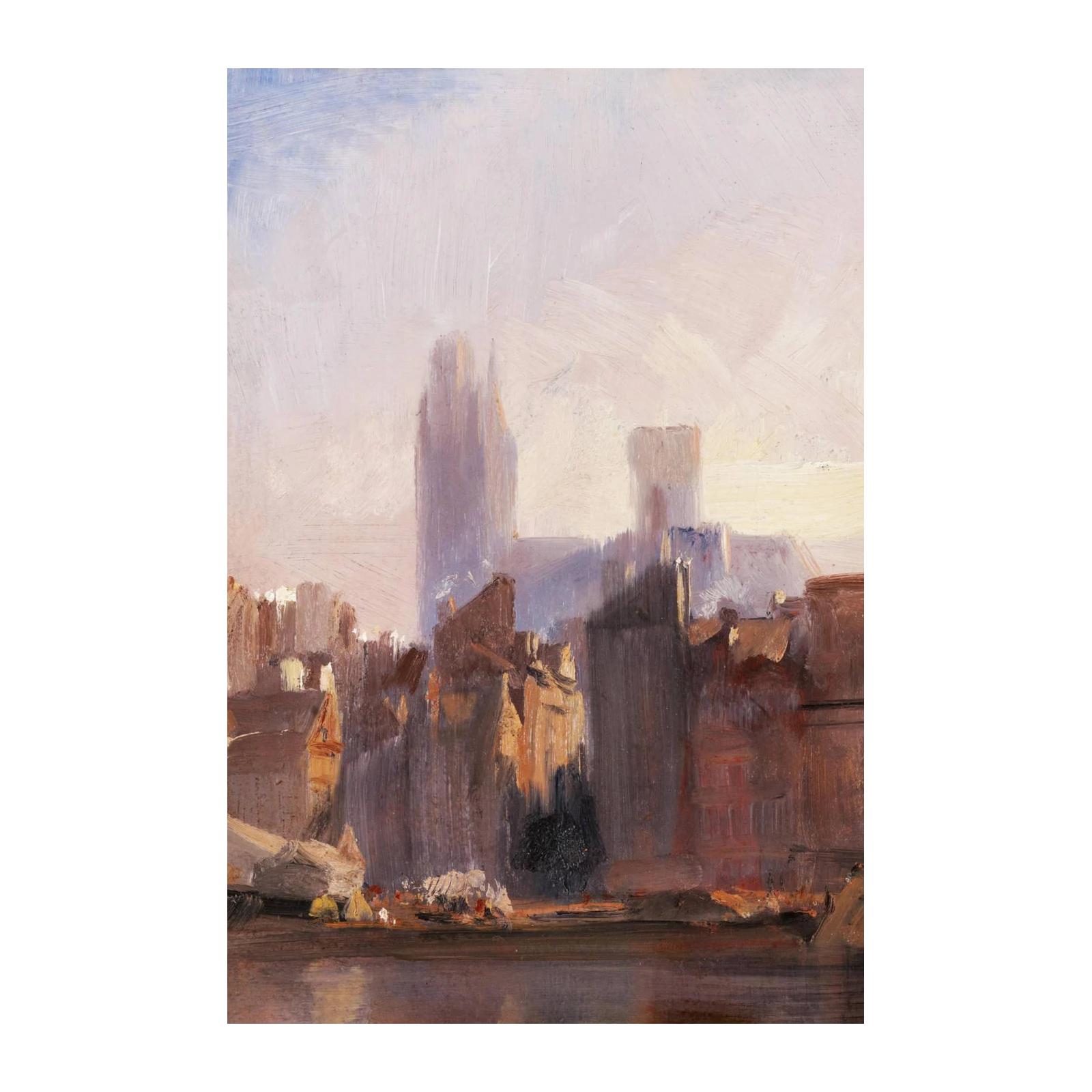 Impressionist Cityscape River View Wall Art