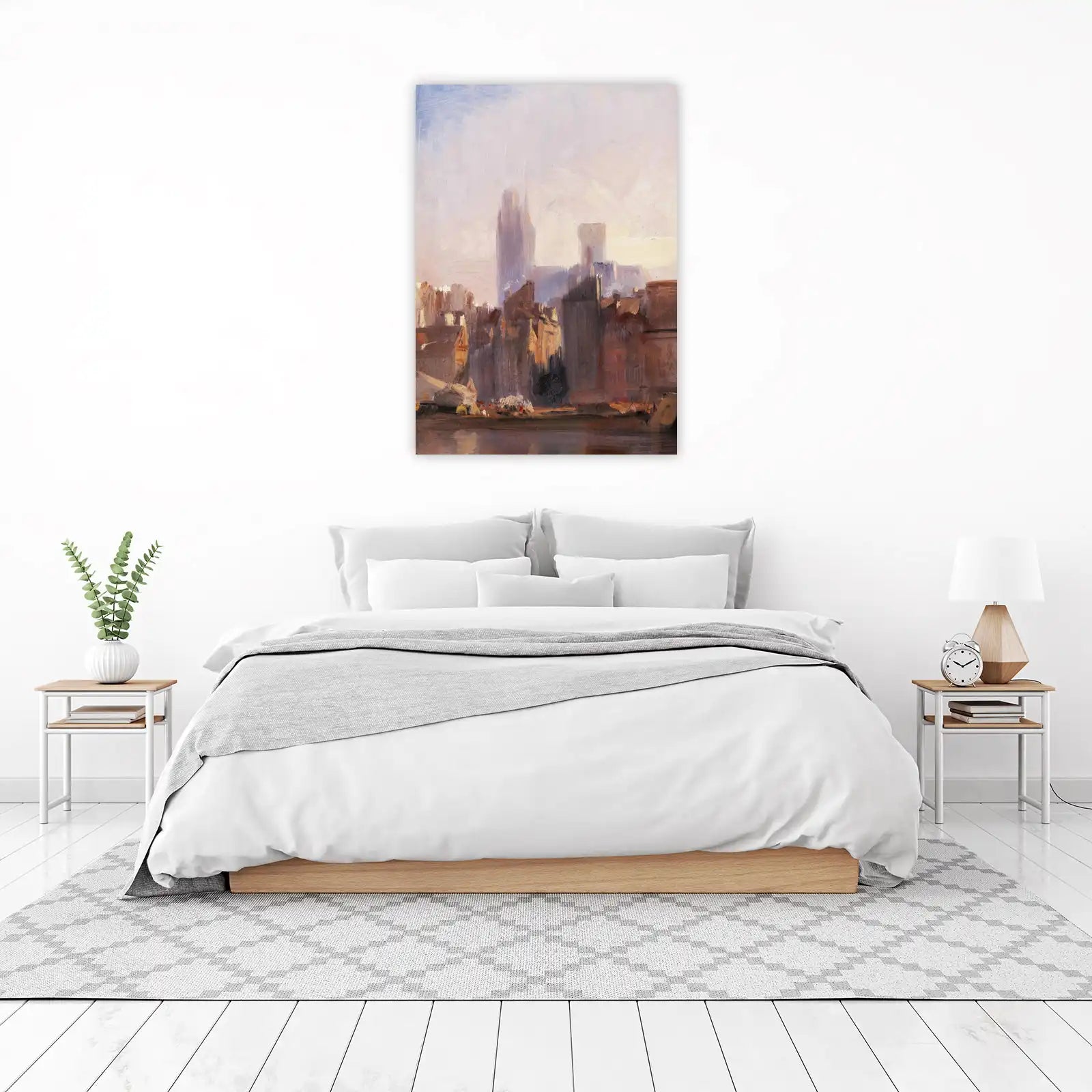 Impressionist Cityscape River View Wall Art