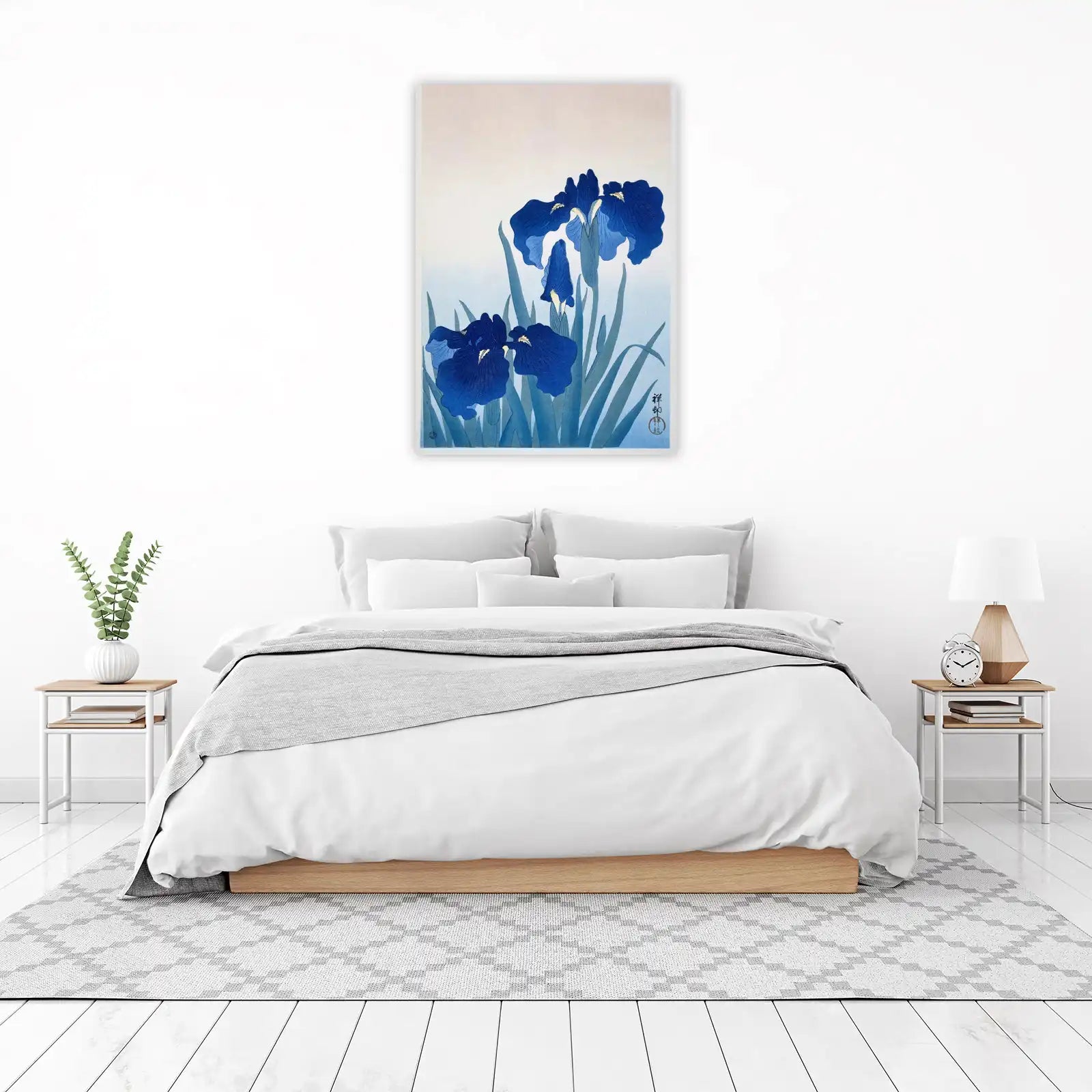 Vibrant Blue Irises Wall Art - Japanese Art