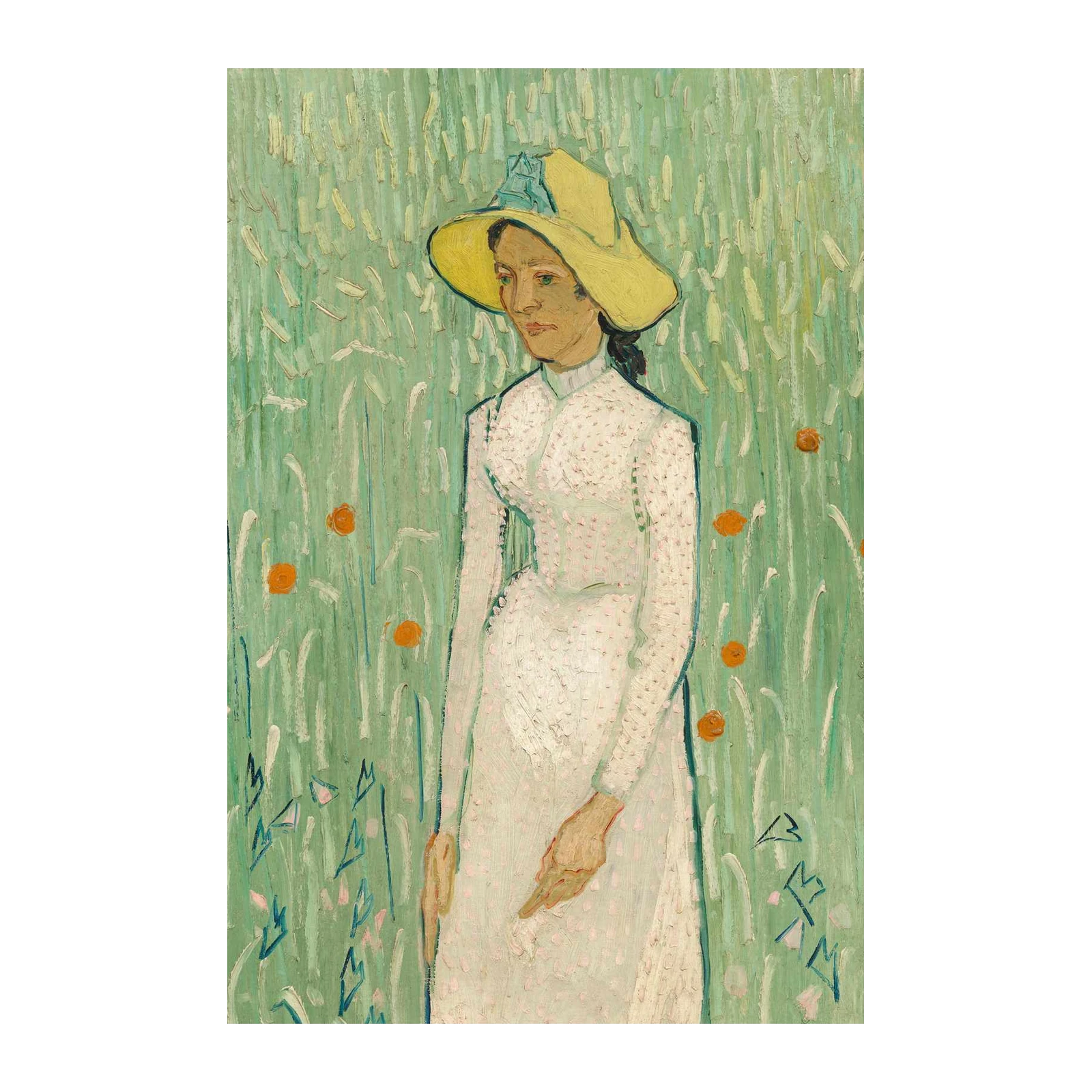Van Gogh Garden Lady Yellow Hat Wall Art