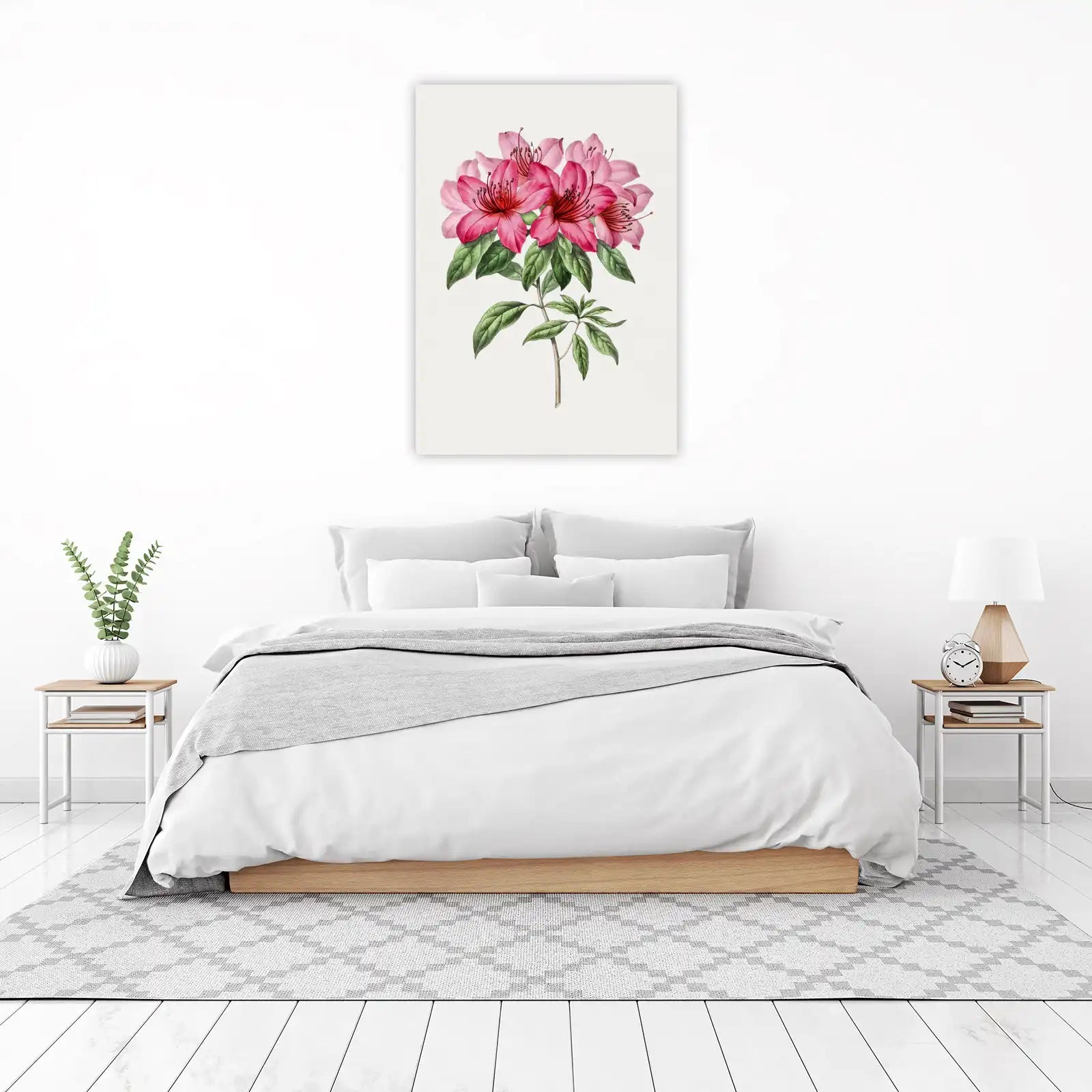 Pink Azalea Botanical Vintage Wall Art