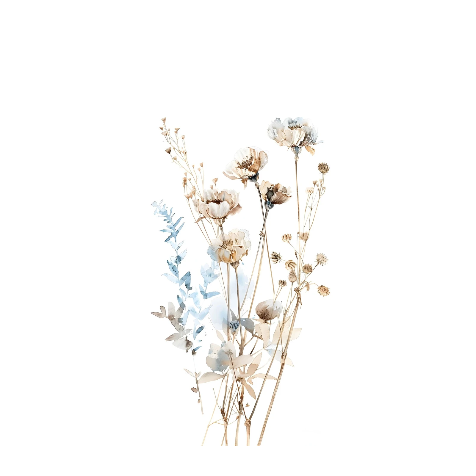 Ethereal Dried Botanicals Watercolor Wall Art