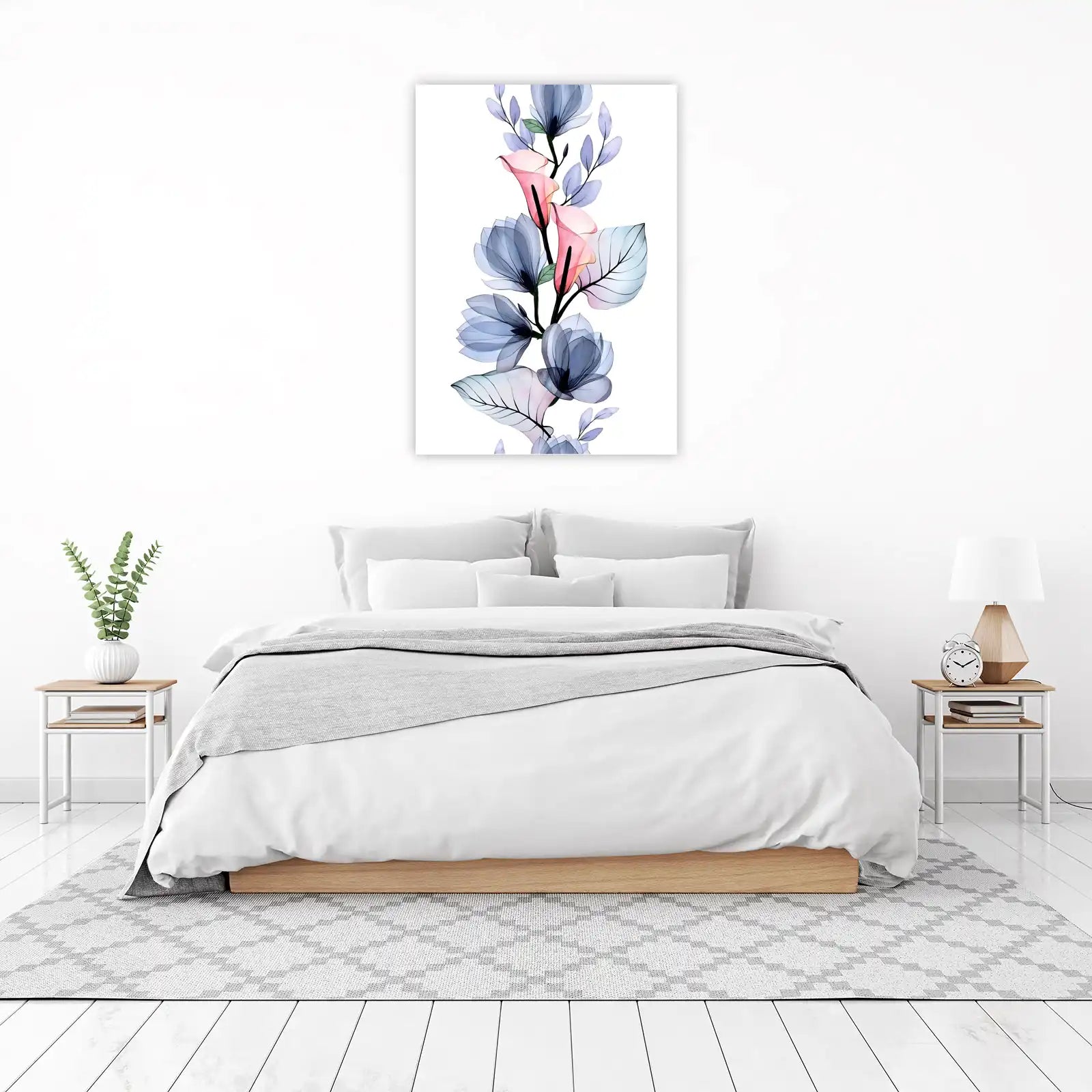Elegant Floral Radiance Watercolor Wall Art