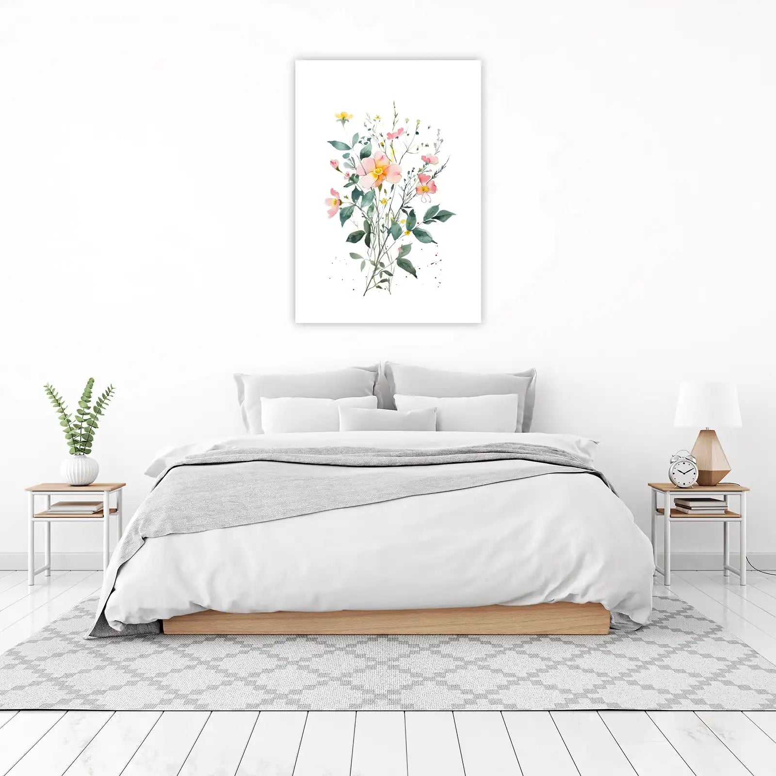 Delicate Watercolor Floral Meadow Wall Art