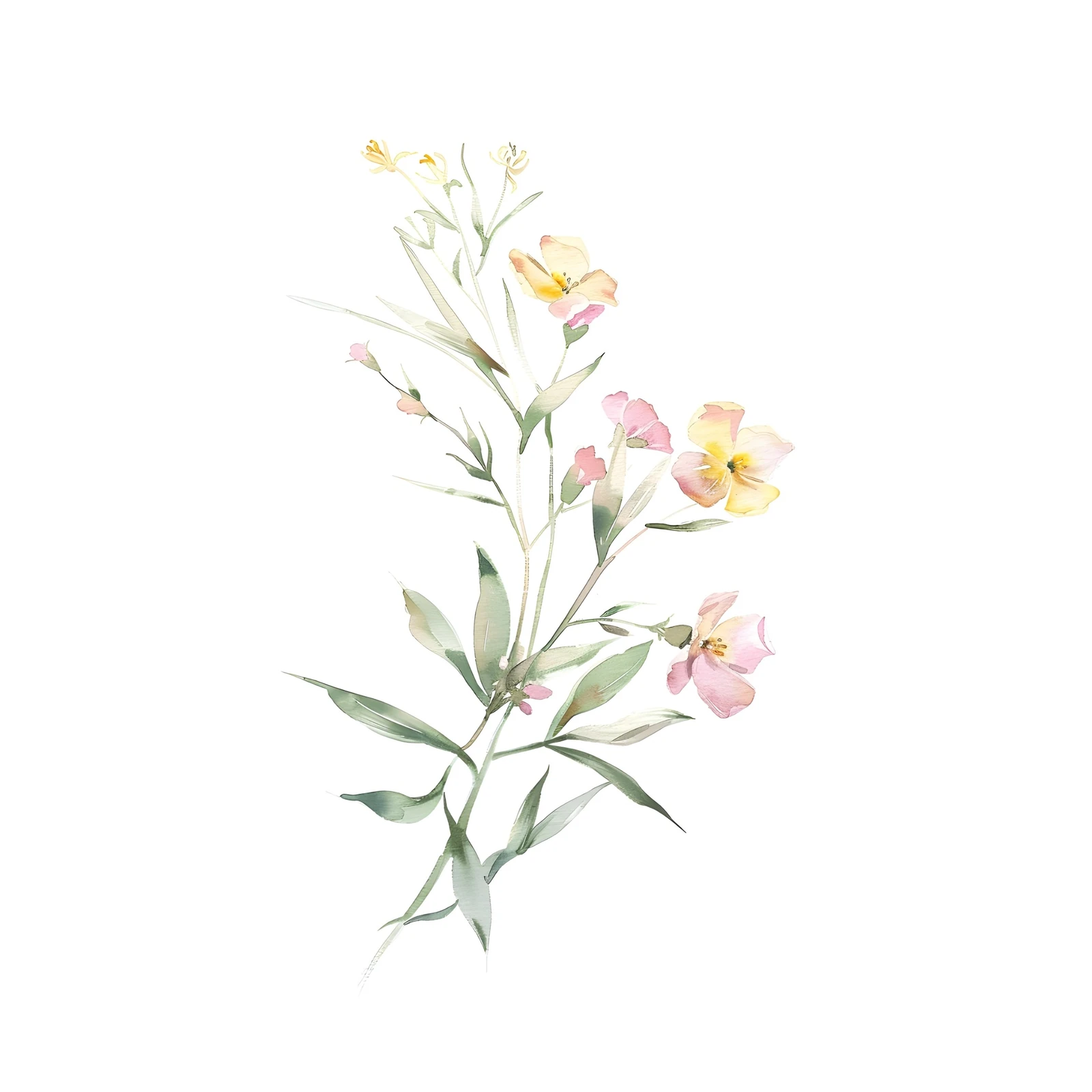 Delicate Floral Watercolor Art Wall Art