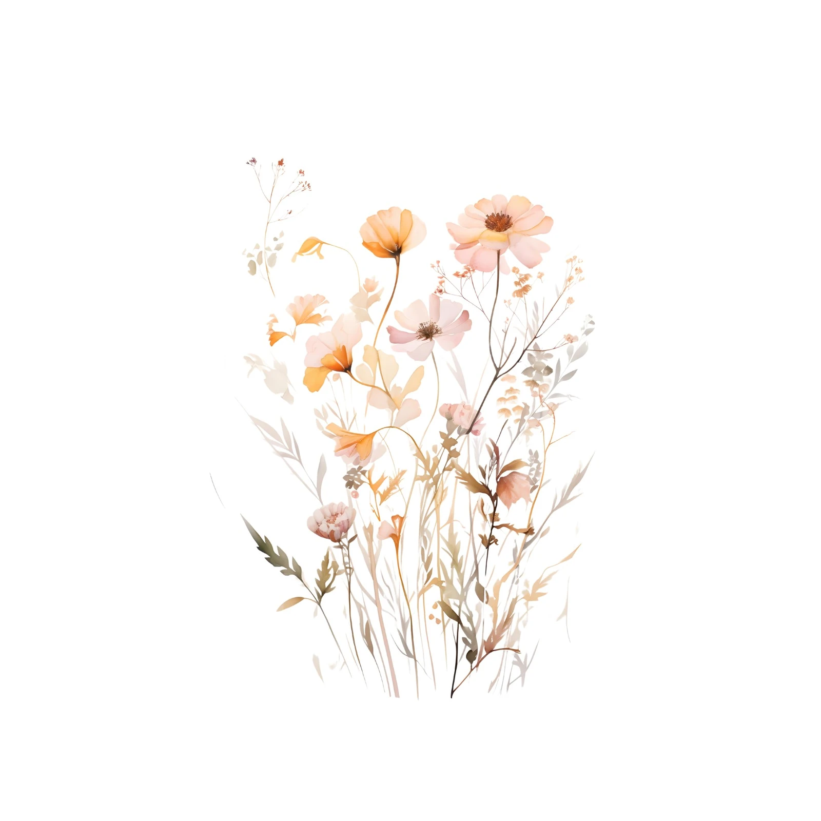 Soft Botanical Watercolor Floral Wall Art