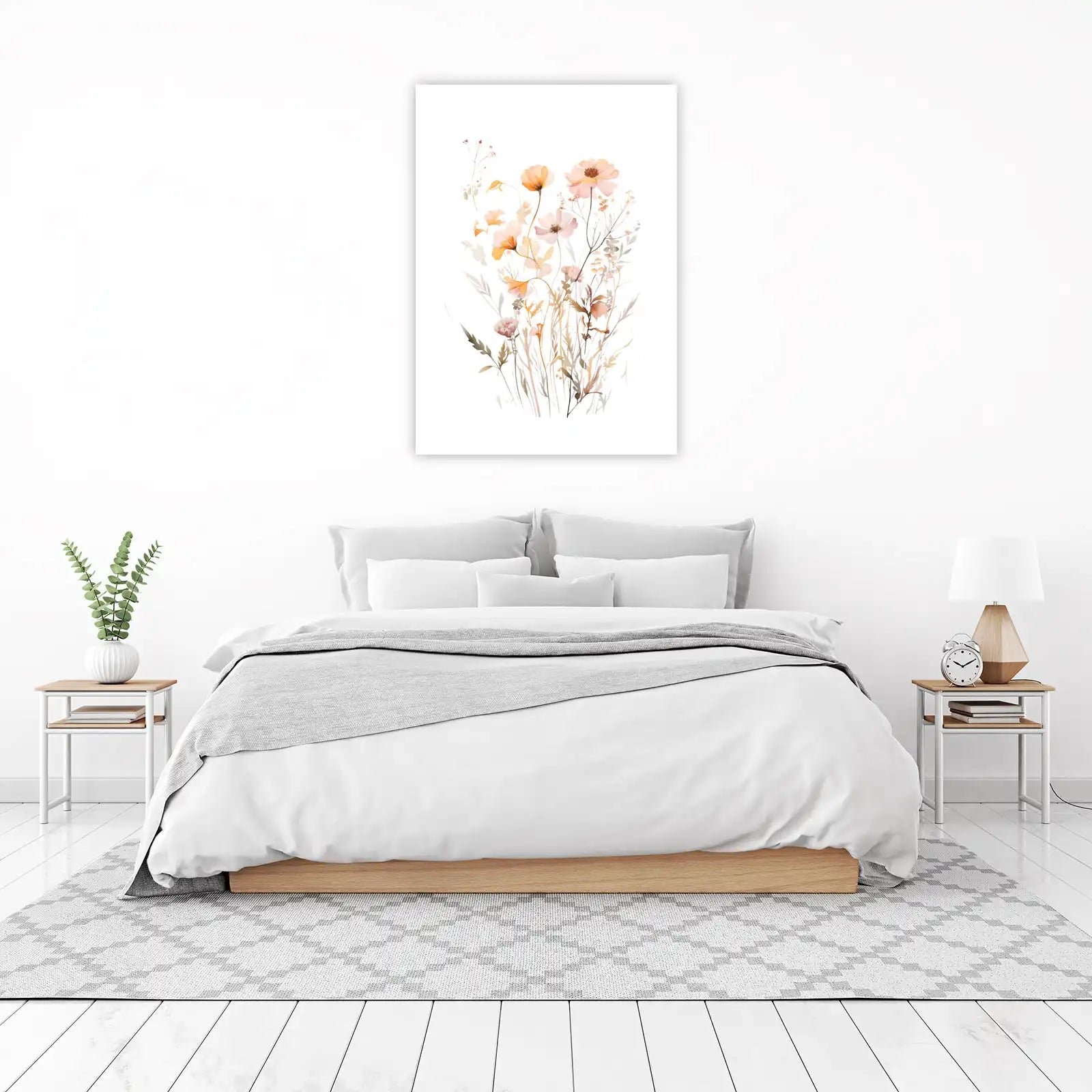 Soft Botanical Watercolor Floral Wall Art