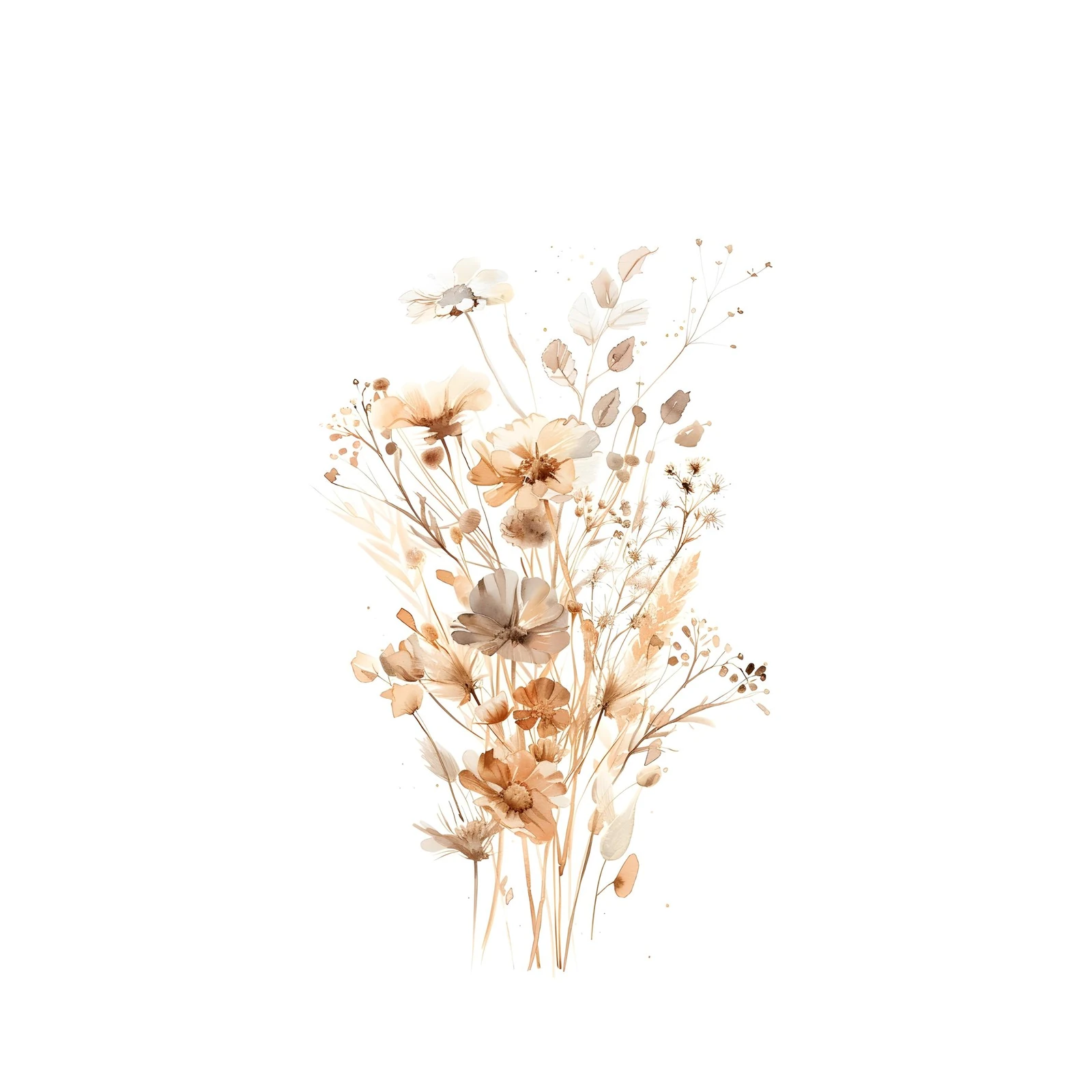 Ethereal Boho Floral Watercolor Wall Art