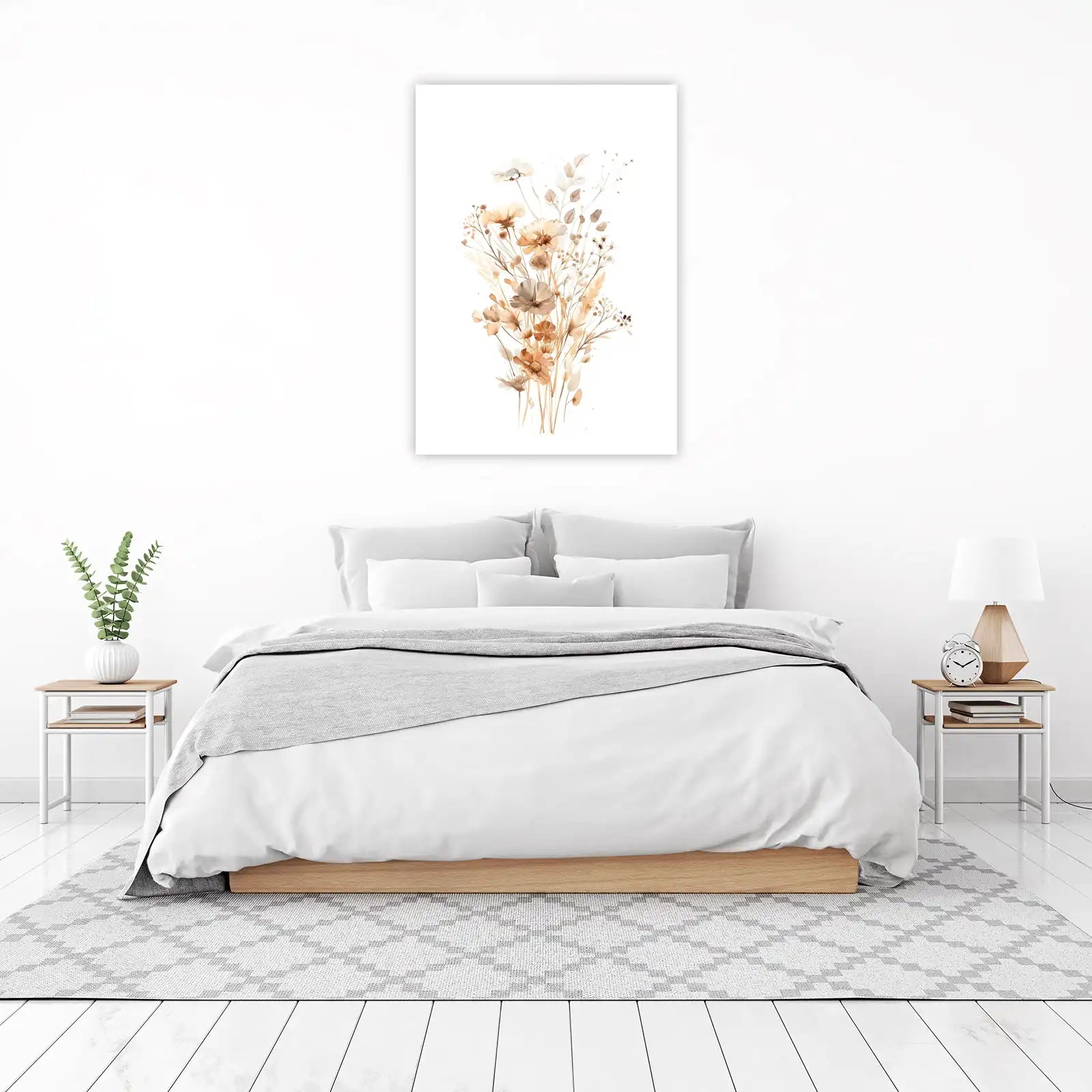 Ethereal Boho Floral Watercolor Wall Art