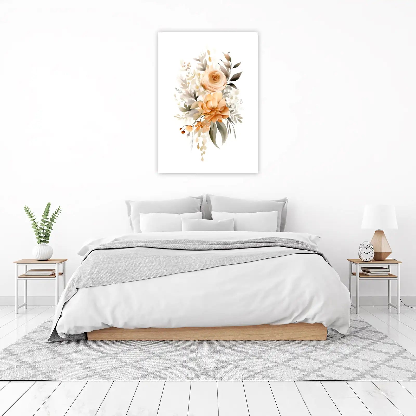 Ethereal Peach Floral Arrangement Wall Art