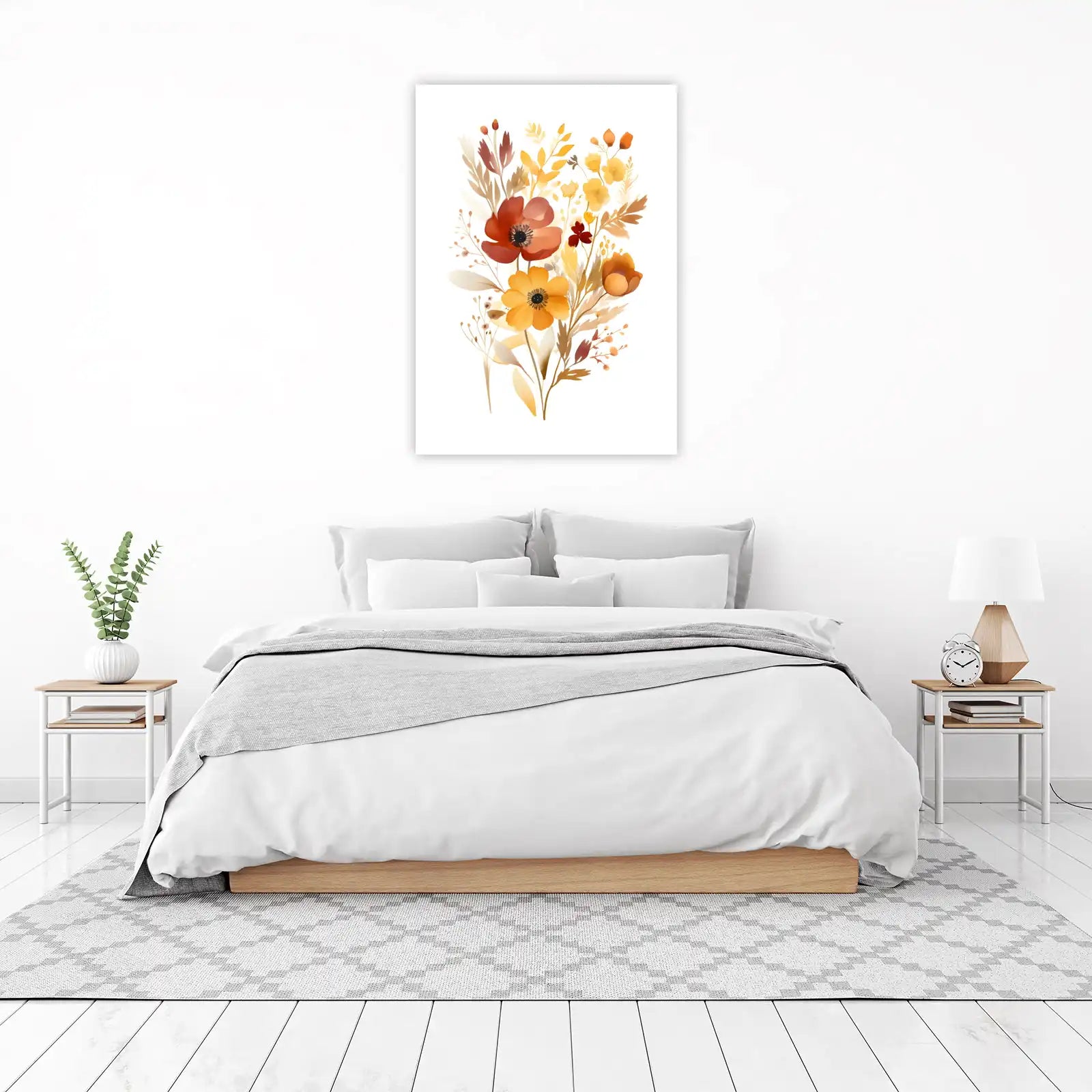 Autumn Floral Watercolor Wall Art