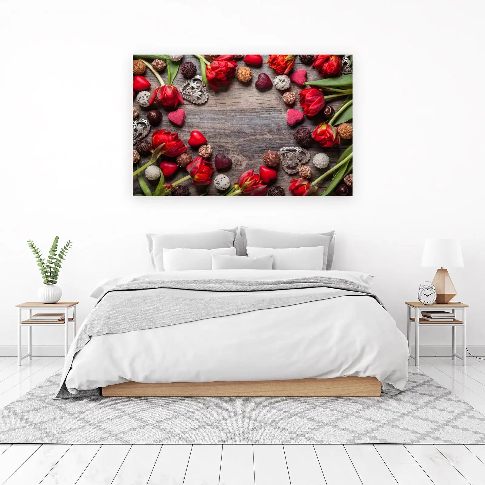 Romantic Red Tulips & Chocolates Wall Art