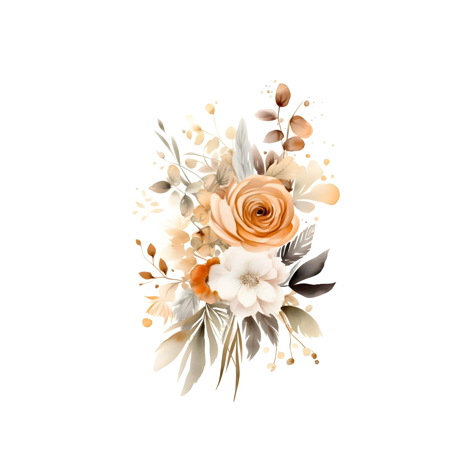 Boho Terracotta Floral Arrangement Wall Art