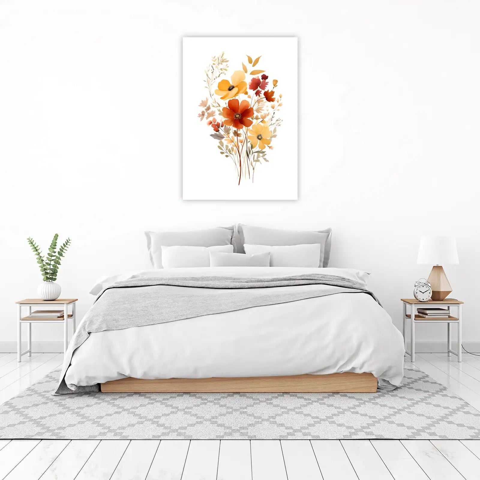 Autumn Floral Watercolour Wall Art