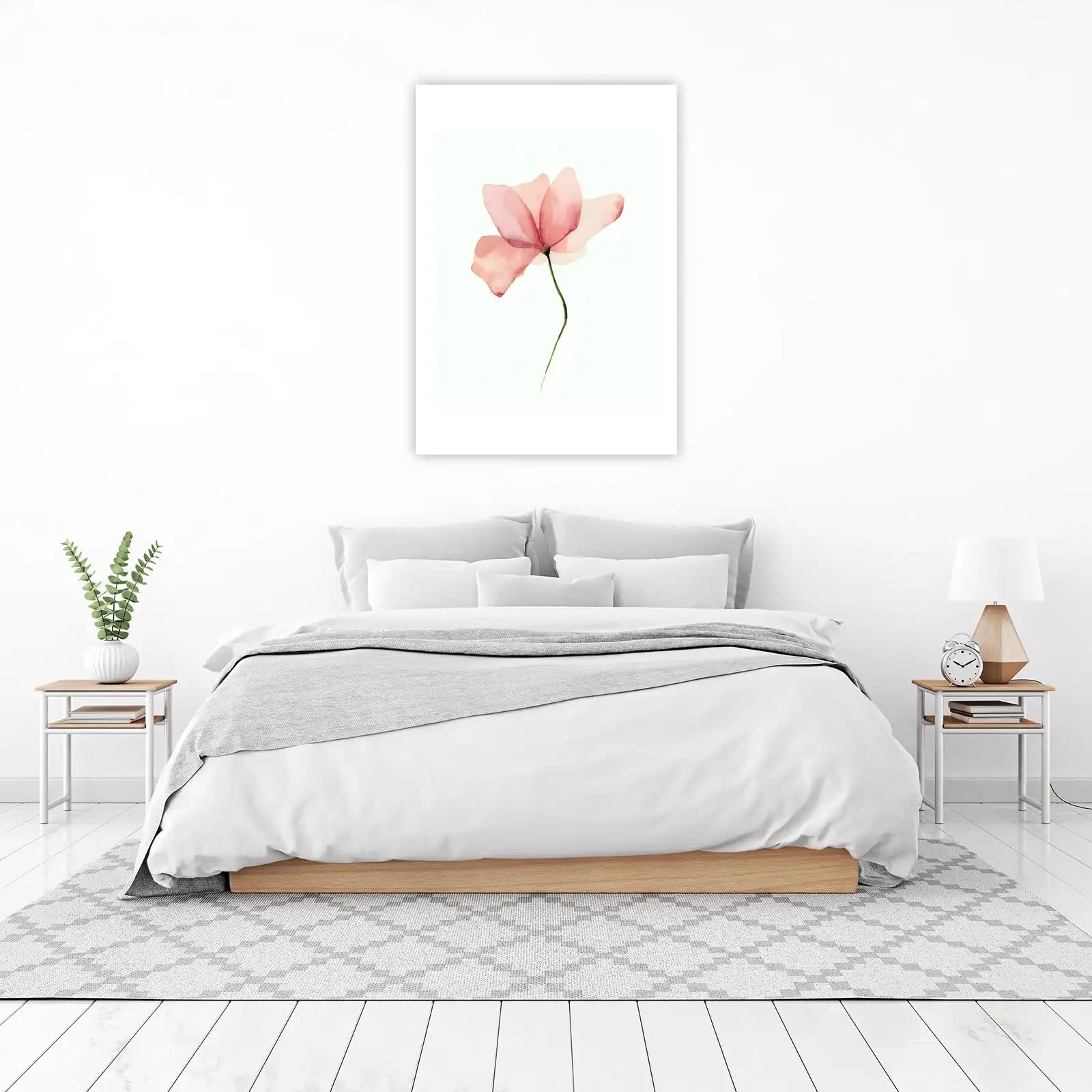 Ethereal Pink Floral Watercolor Wall Art