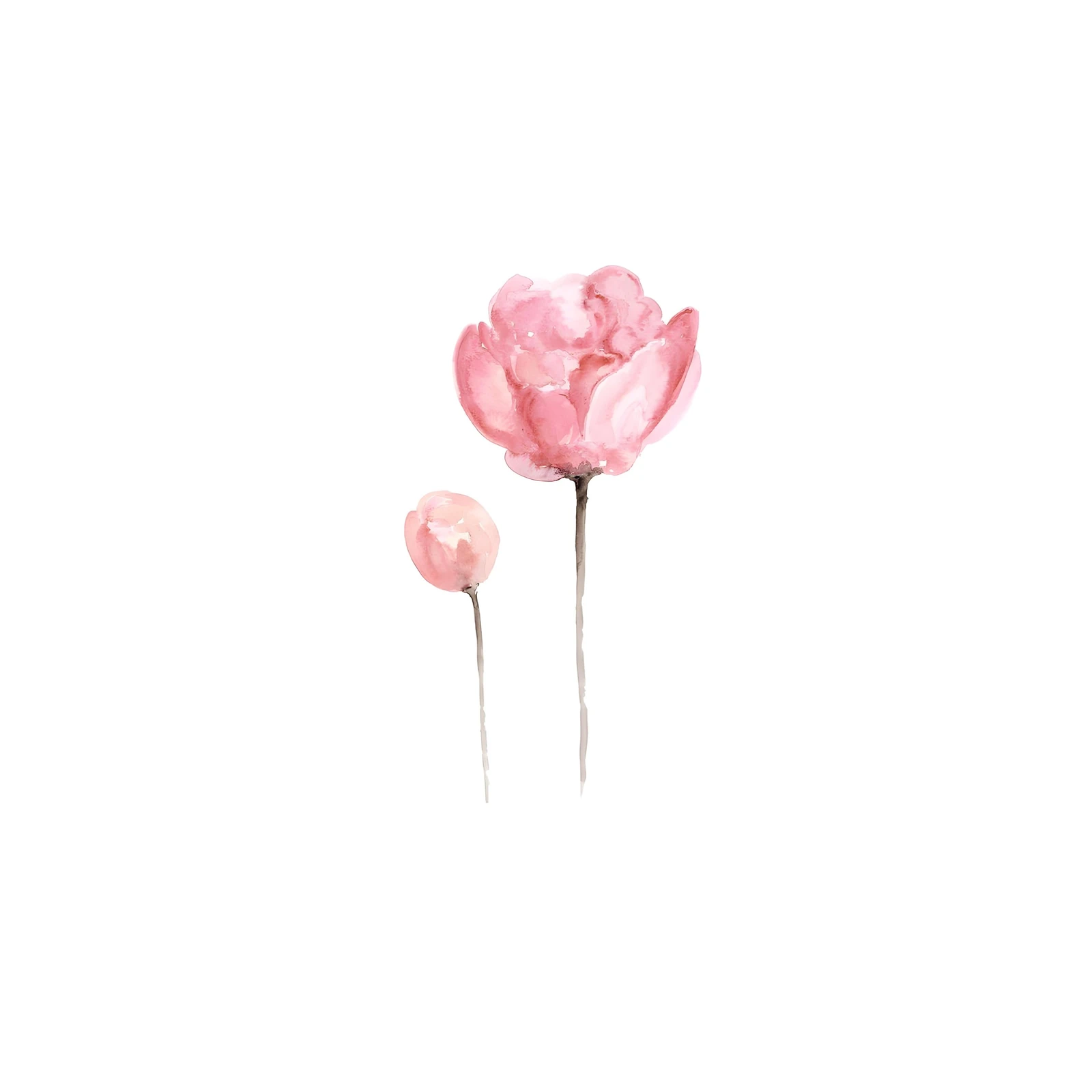 Delicate Pink Floral Watercolor Wall Art