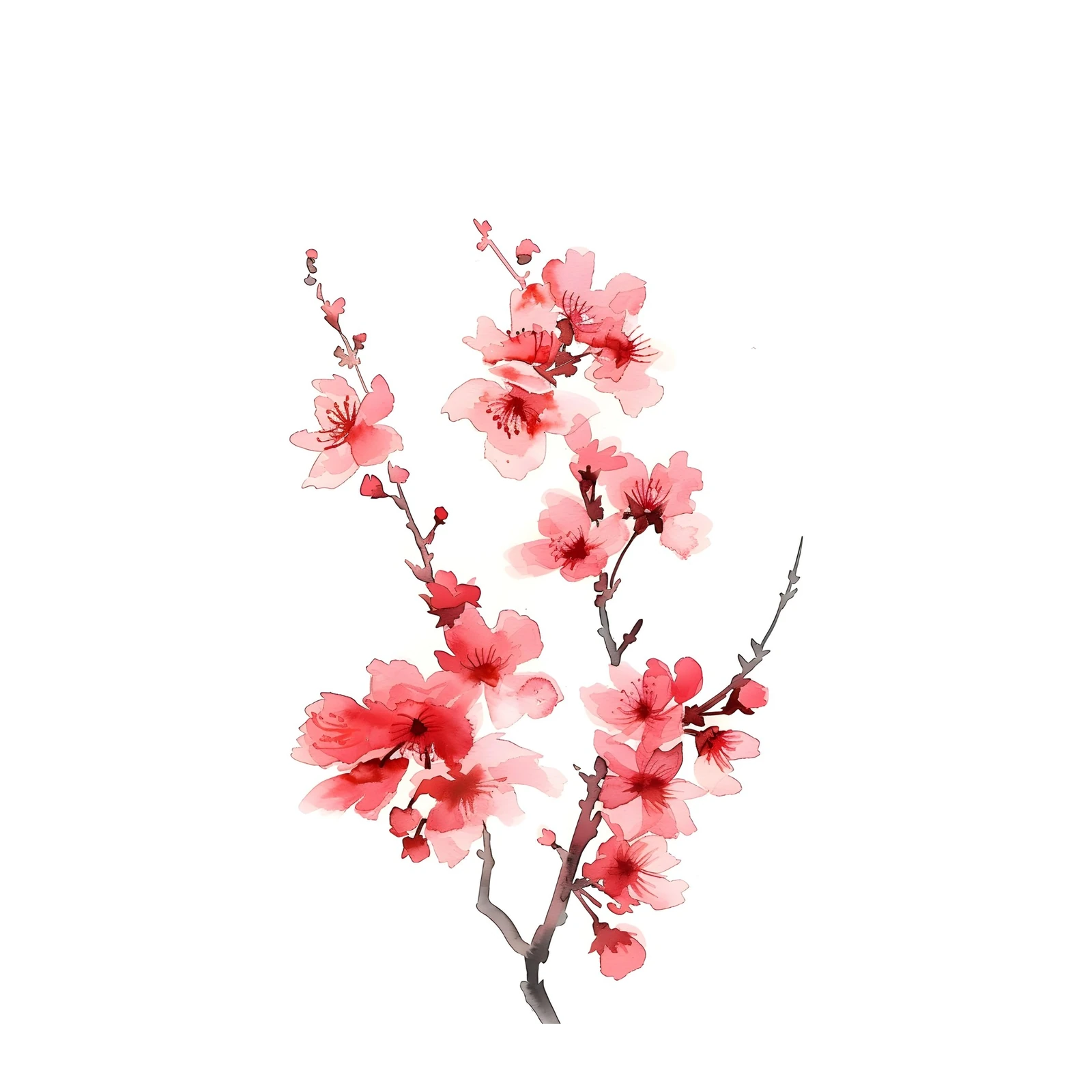 Delicate Pink Blossom Watercolor Wall Art