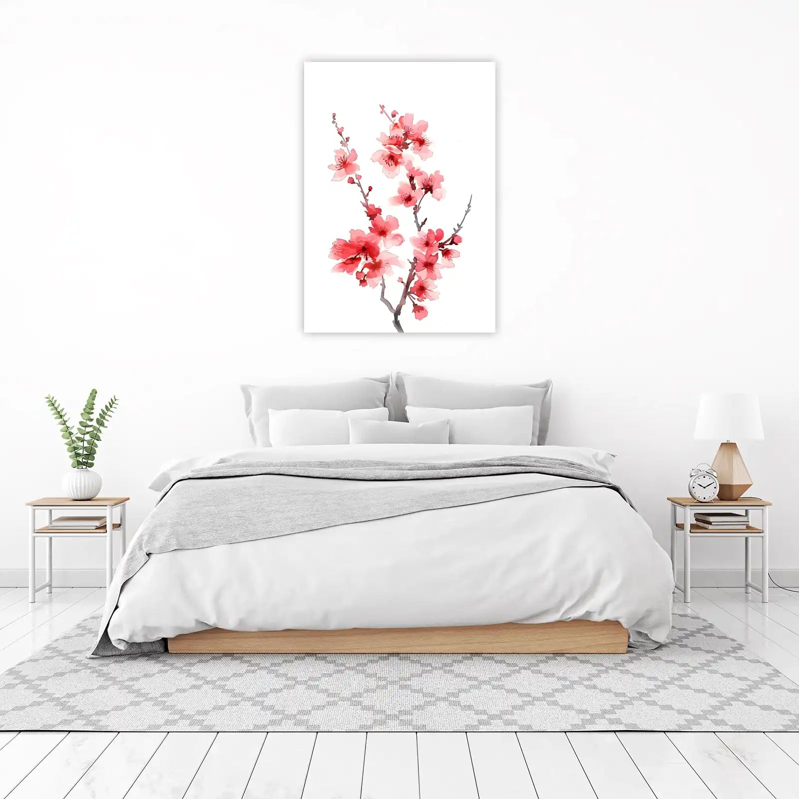 Delicate Pink Blossom Watercolor Wall Art