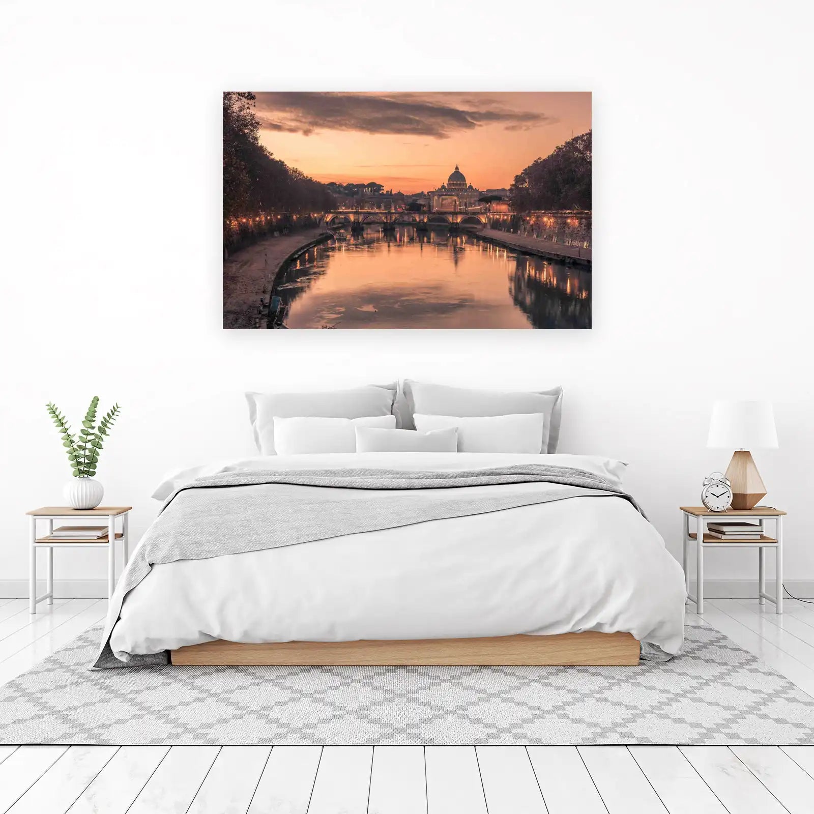 Rome Sunset Tiber River St. Peter's Basilica Wall Art