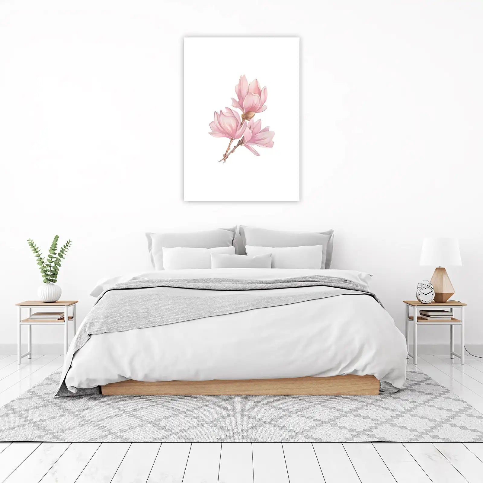 Blush Magnolia Floral Wall Art Wall Art