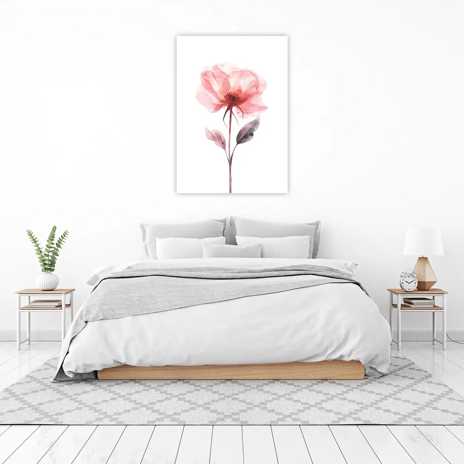 Delicate Pink Peony Watercolor Wall Art