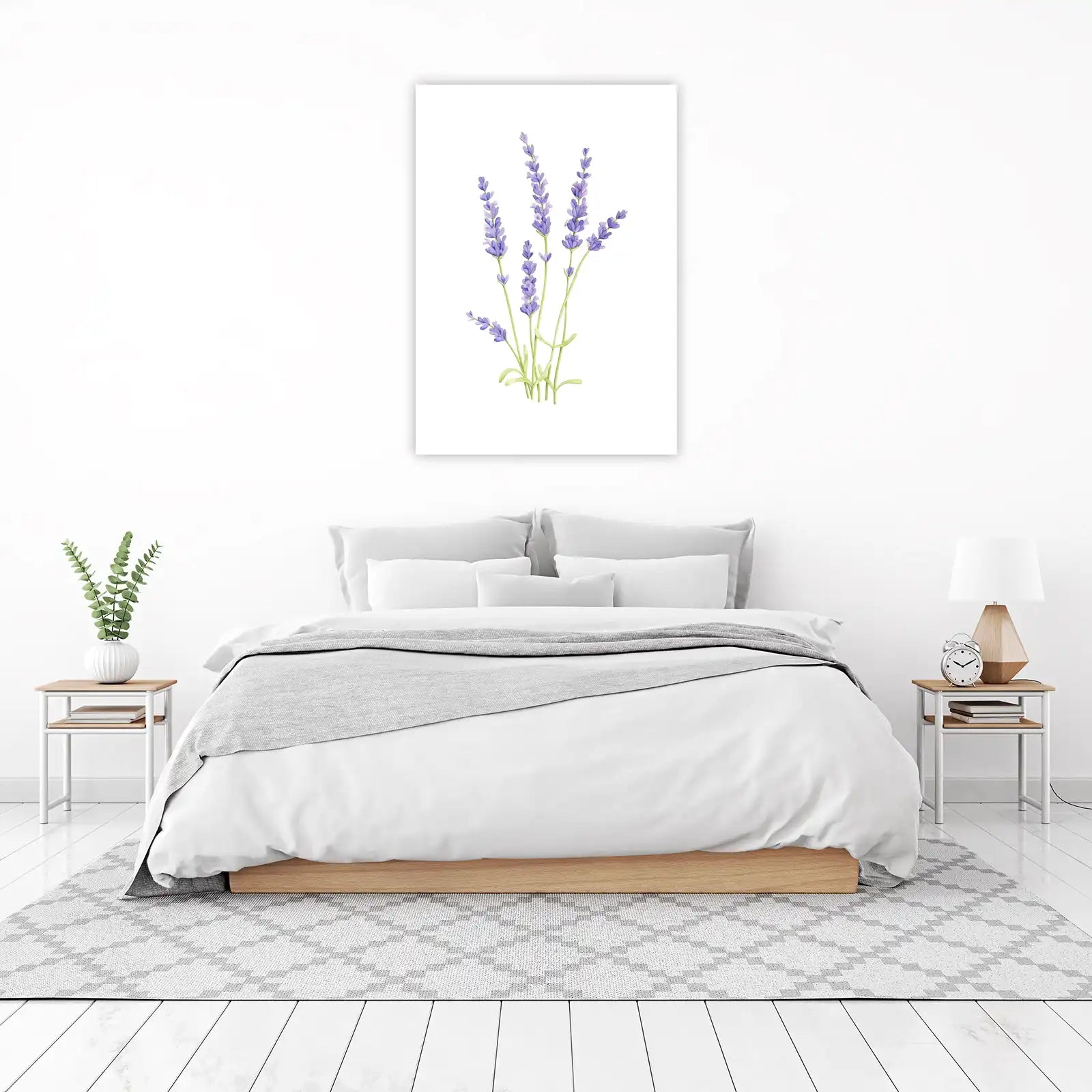 Serene Lavender Botanical Watercolor Wall Art