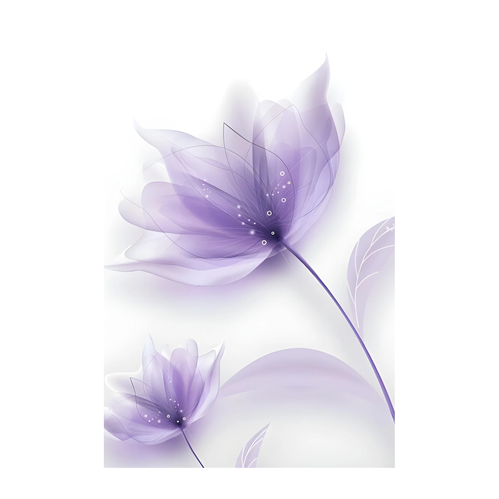 Ethereal Purple Floral Dream Wall Art
