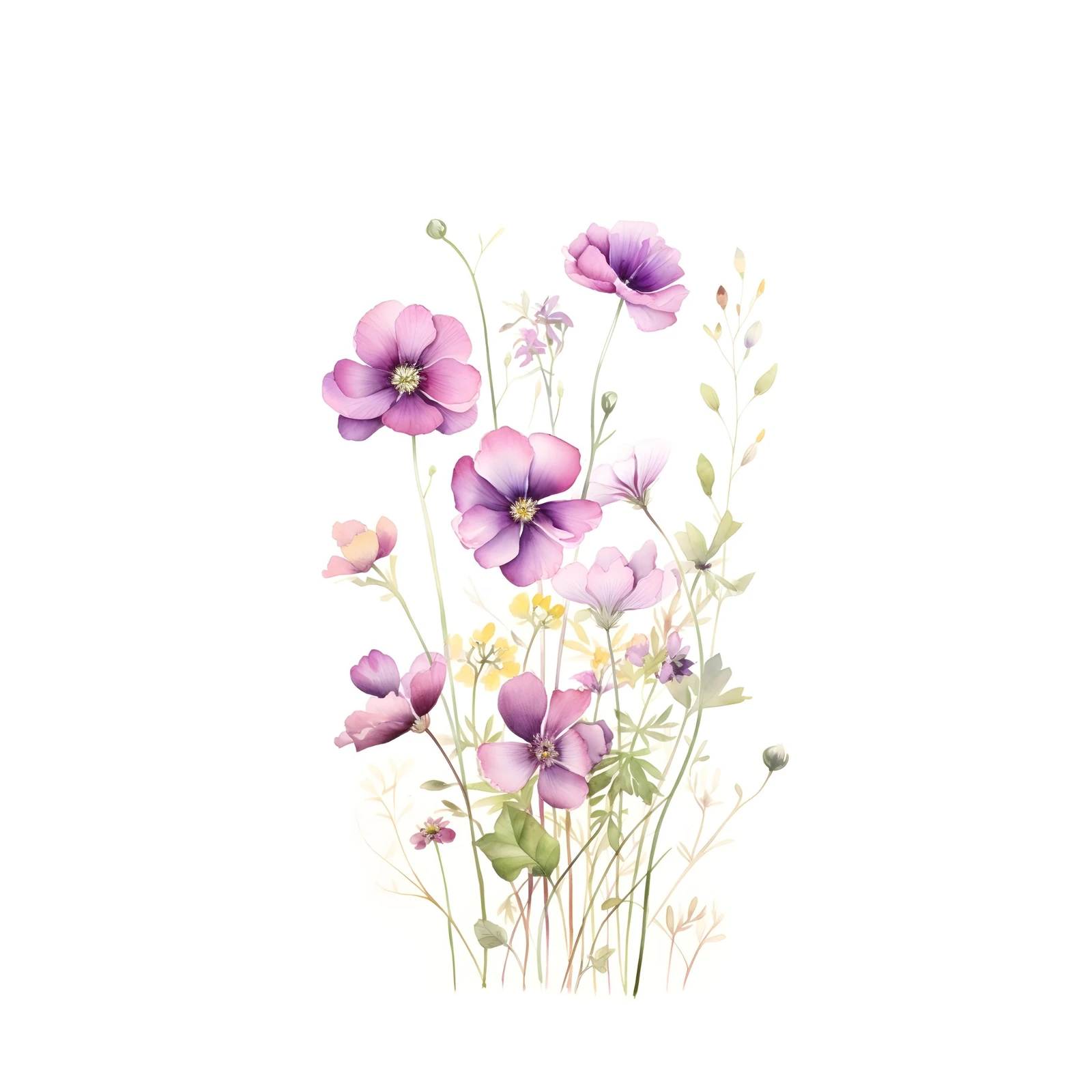 Watercolor Meadow Blooms Wall Art