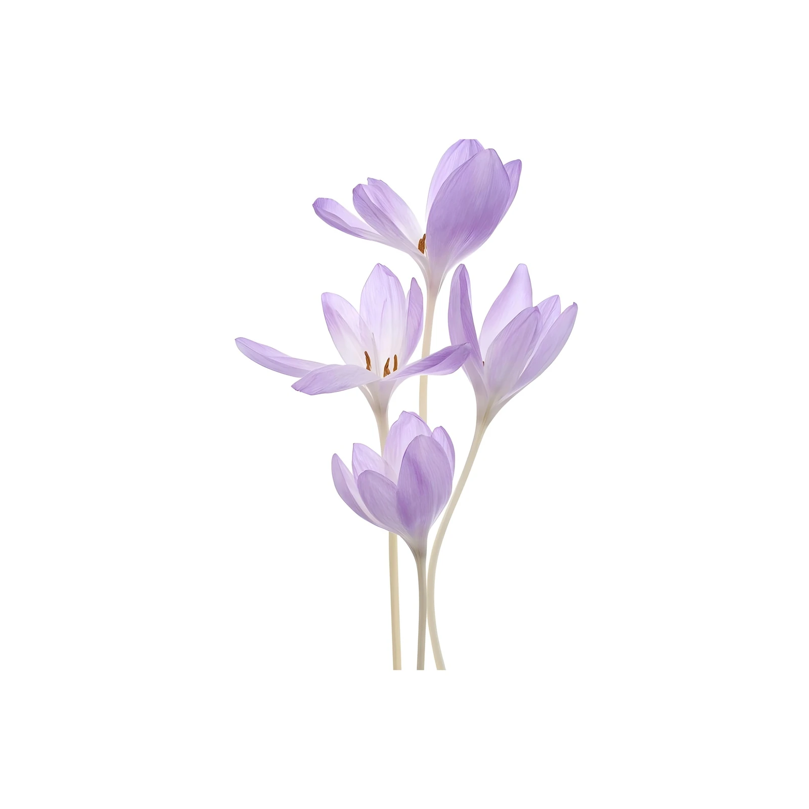 Delicate Lavender Crocus Botanical Wall Art