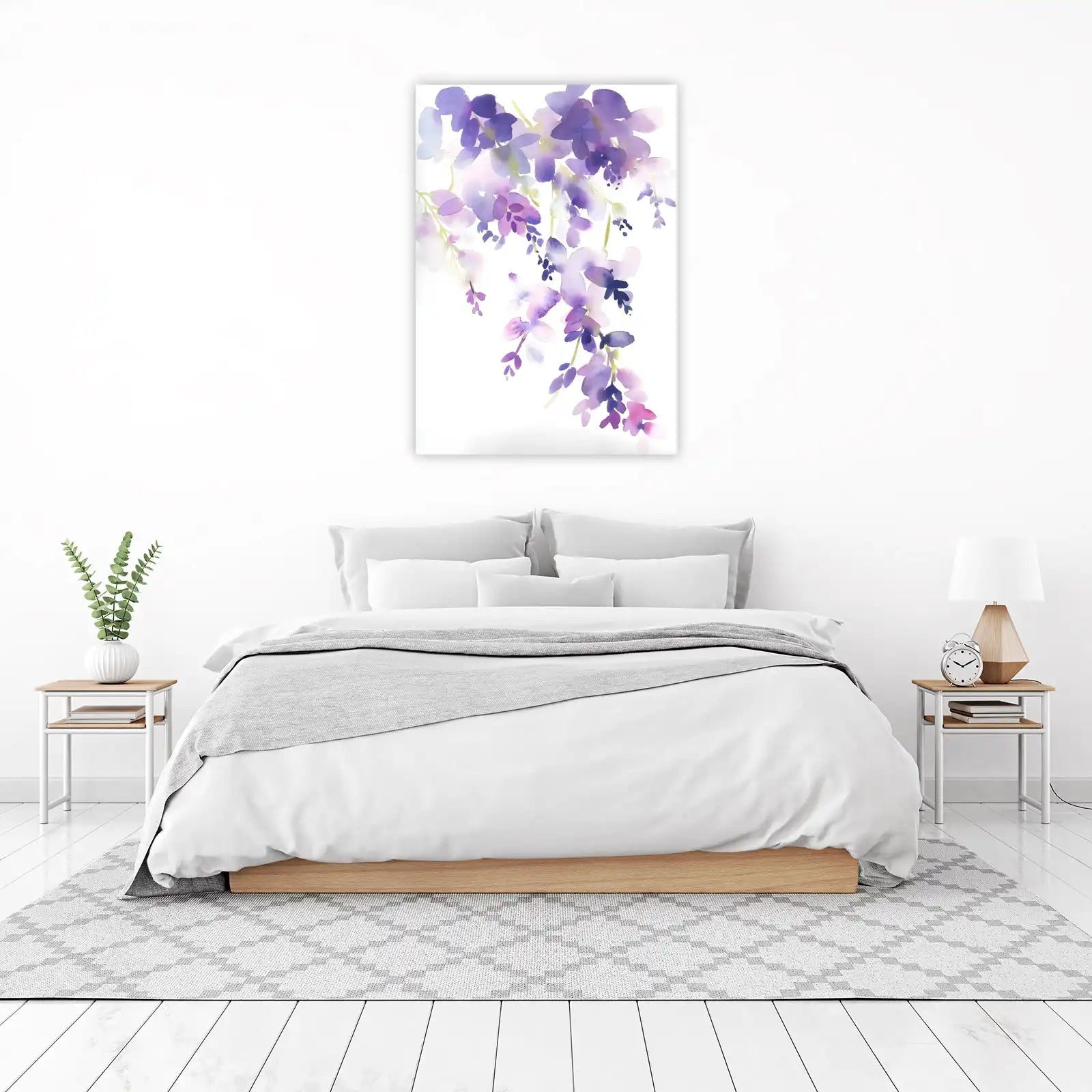 Serene Purple Floral Watercolor Wall Art