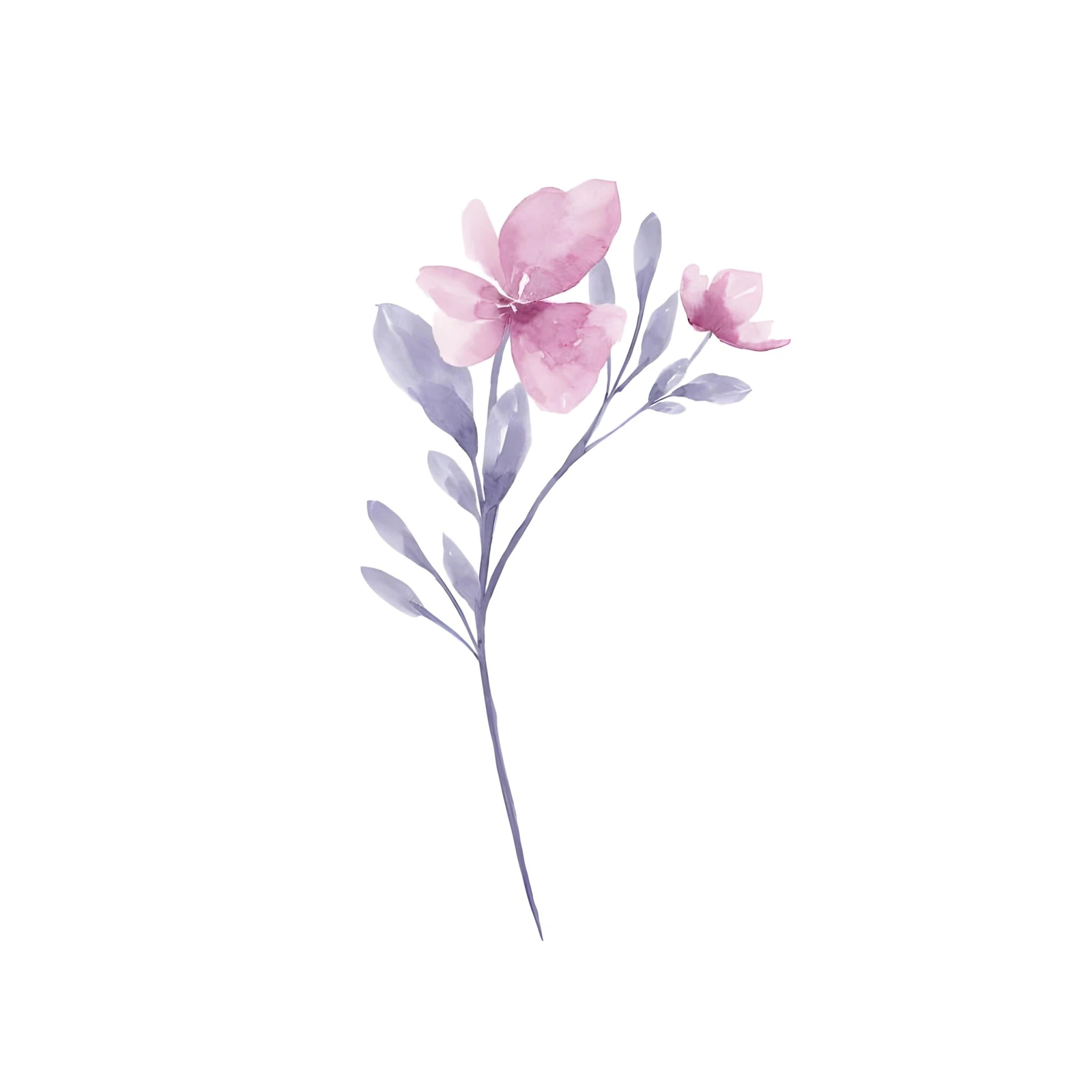 Soft Pink Floral Watercolor Wall Art