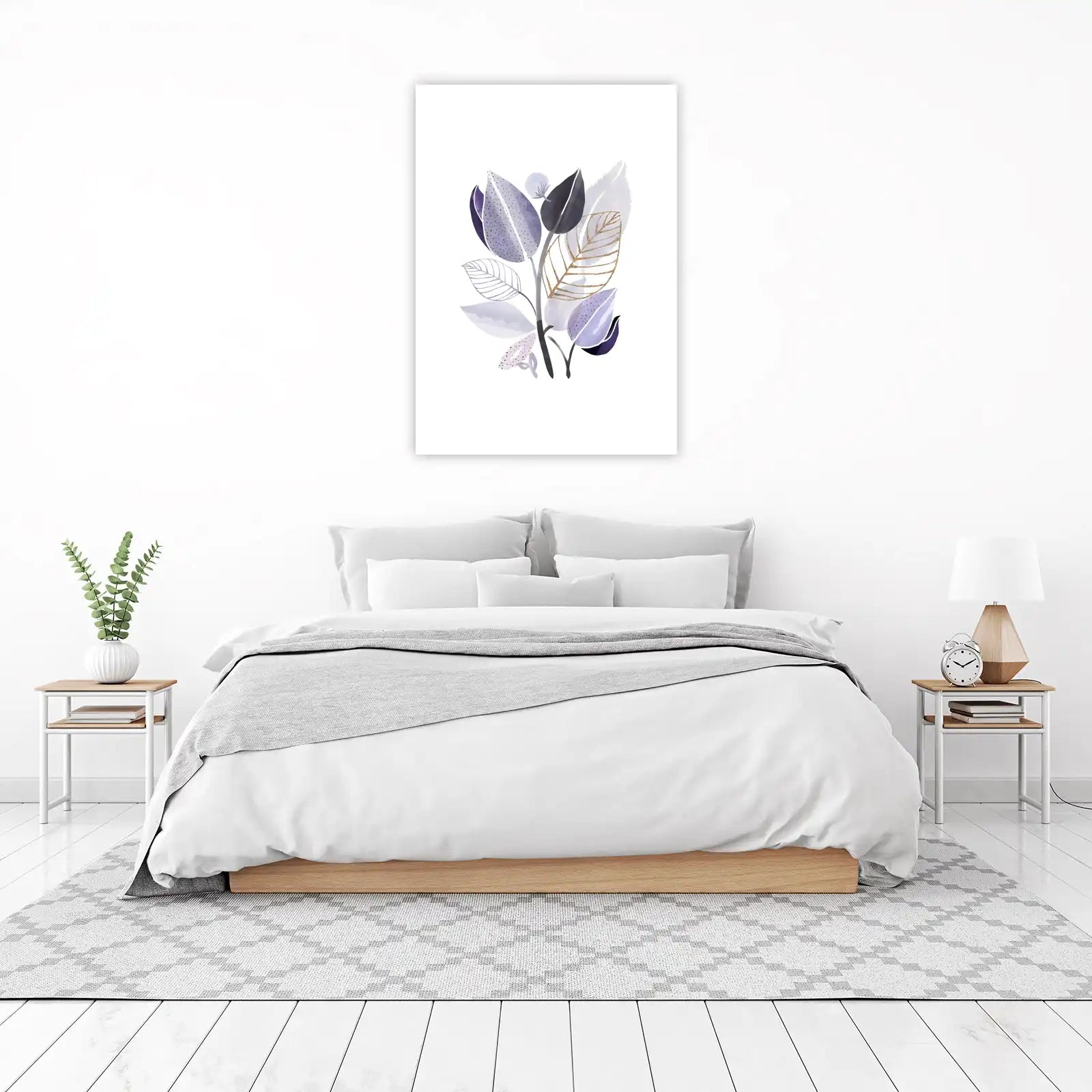 Elegant Botanical Leaves Gold Accent Wall Art