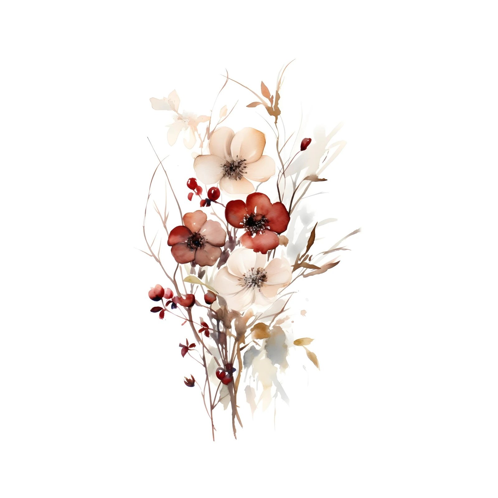 Ethereal Bloom Watercolor Floral Wall Art
