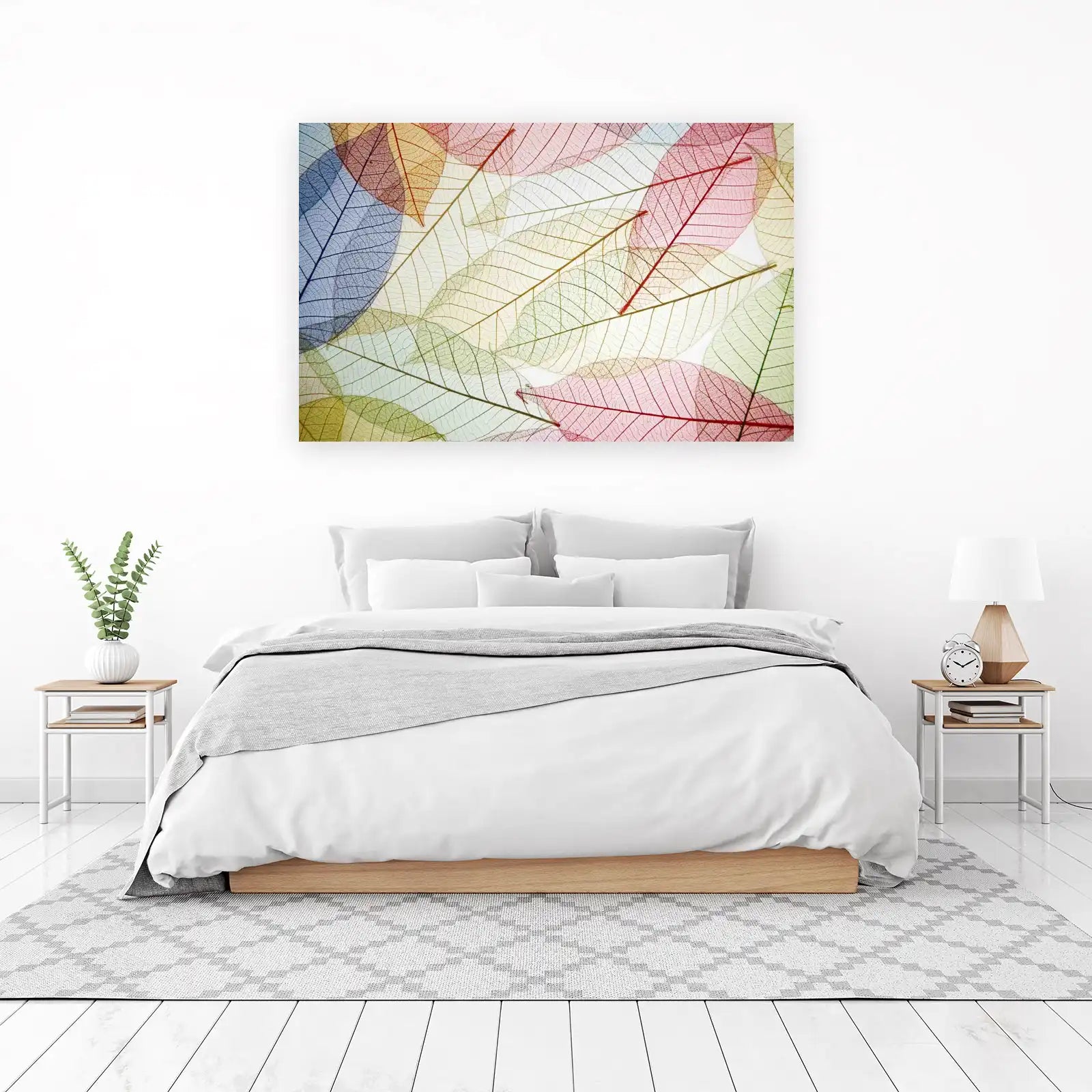 Skeleton Leaf Art Vibrant Nature Wall Art