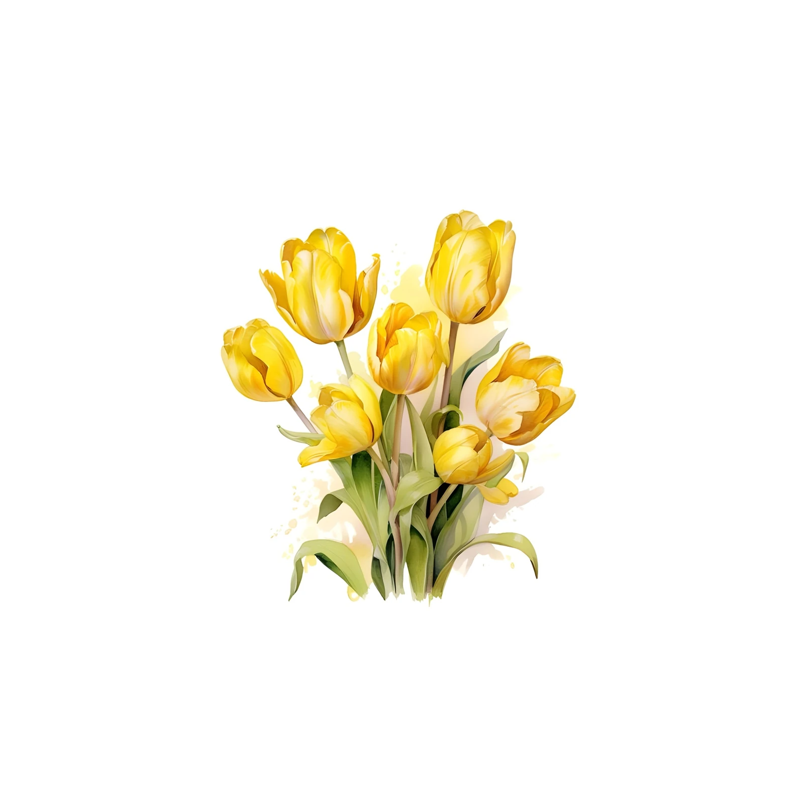 Vibrant Yellow Tulips Spring Bouquet Wall Art