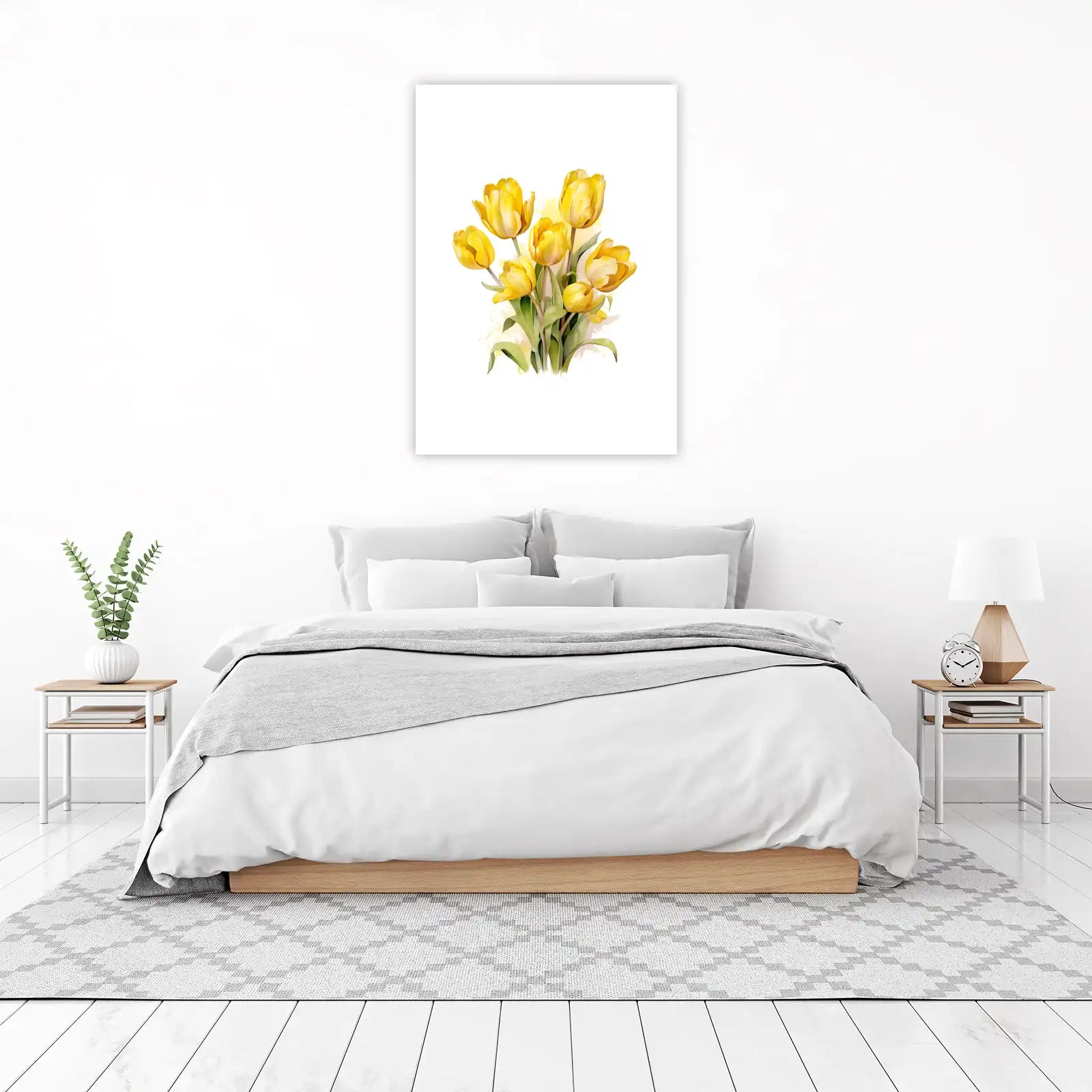 Vibrant Yellow Tulips Spring Bouquet Wall Art