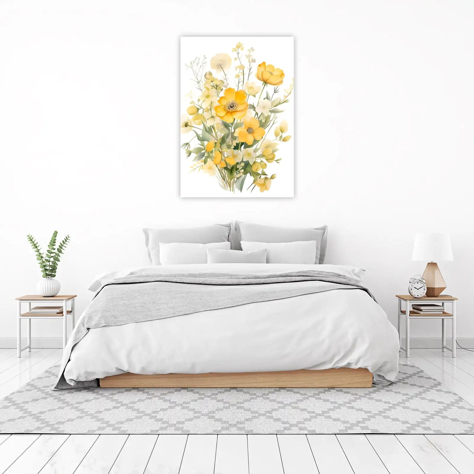 Vibrant Yellow Floral Meadow Wall Art