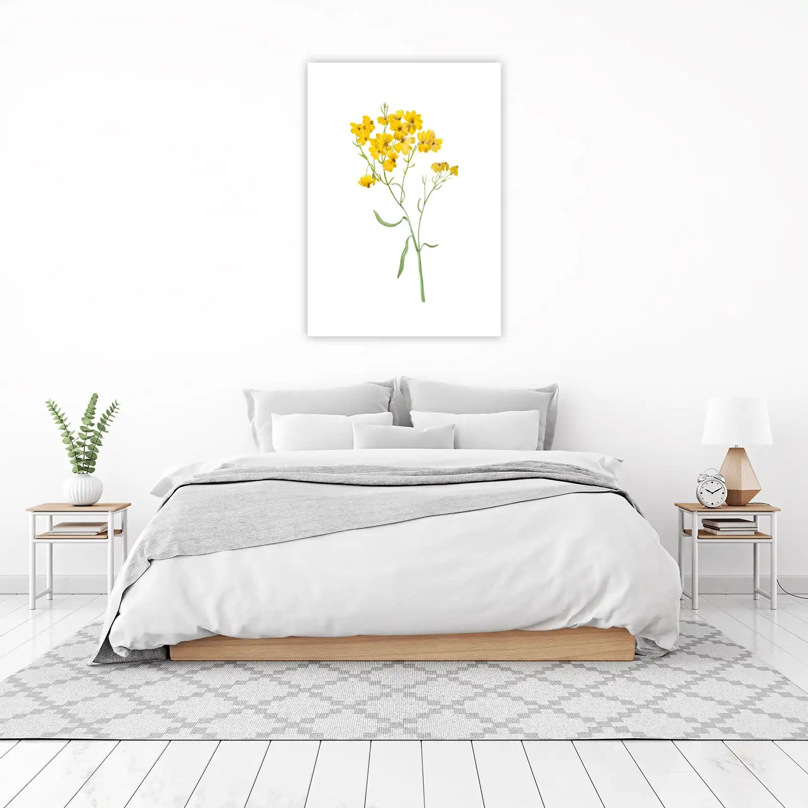 Vibrant Yellow Wildflower Botanical Art Wall Art