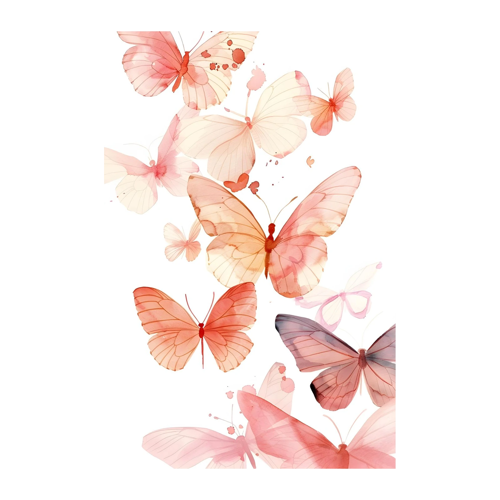 Watercolor Butterfly Garden Wall Art