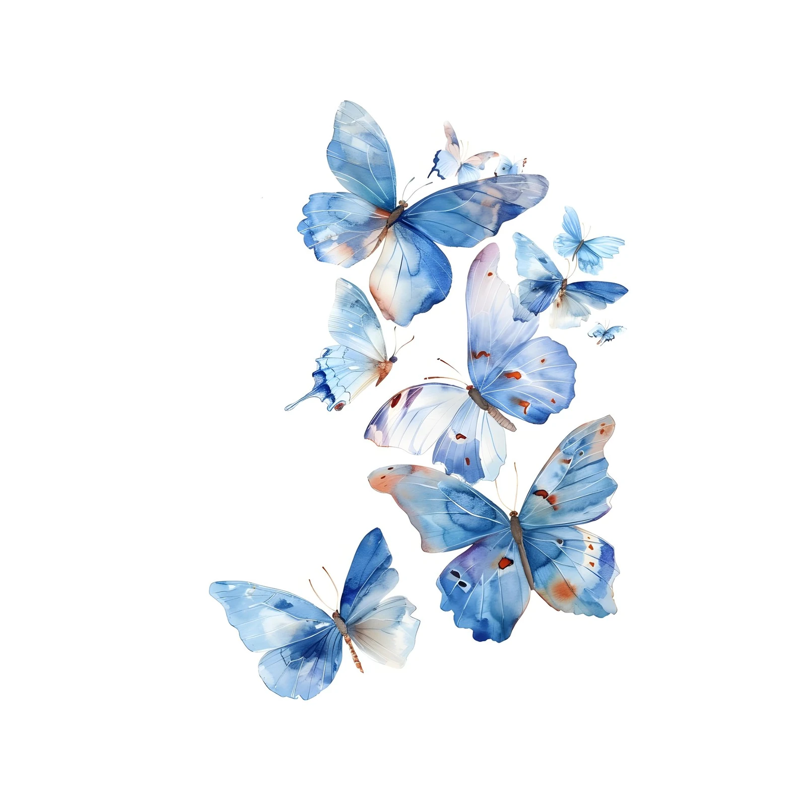 Serene Blue Butterfly Watercolor Wall Art