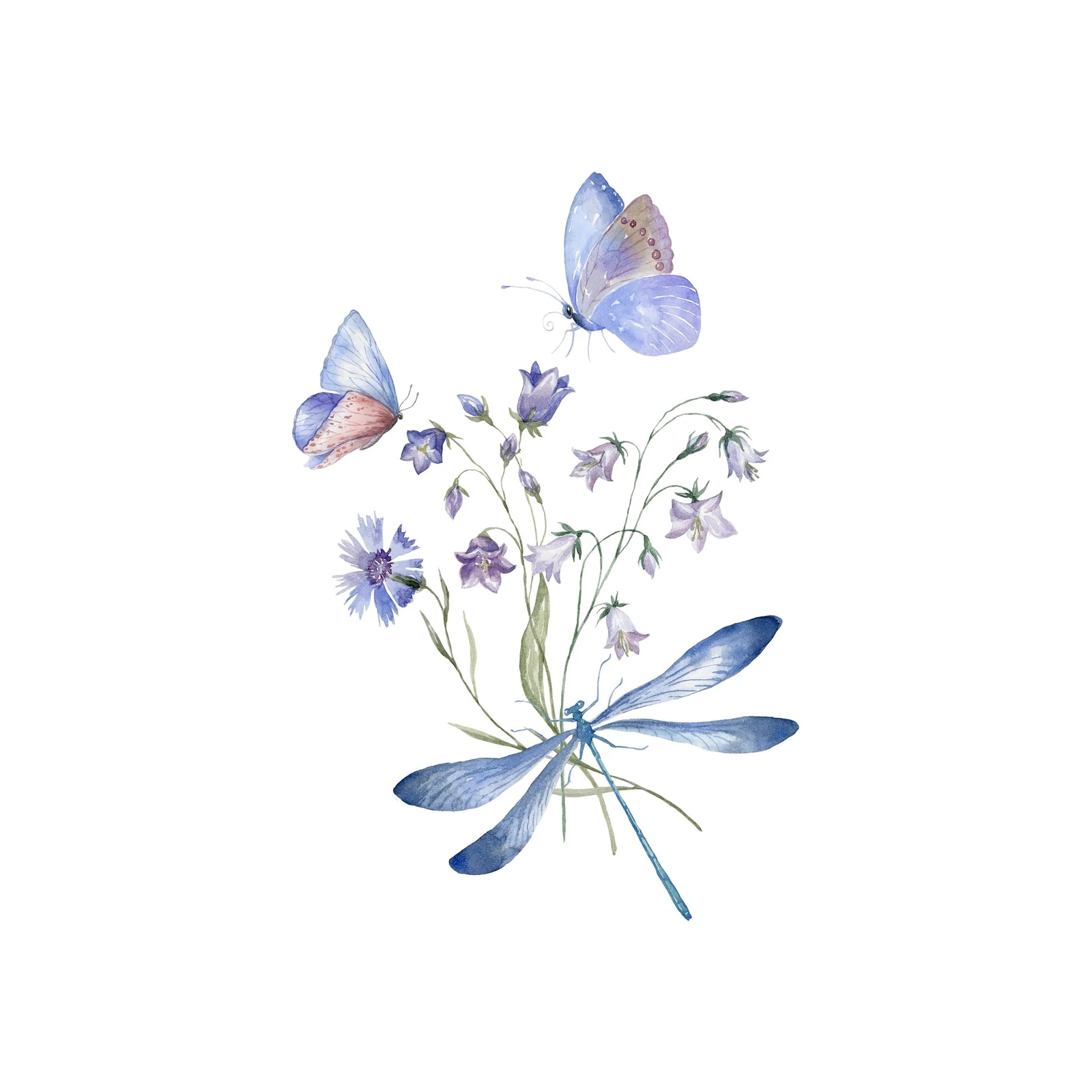 Nature's Embrace: Butterflies & Dragonfly Wall Art