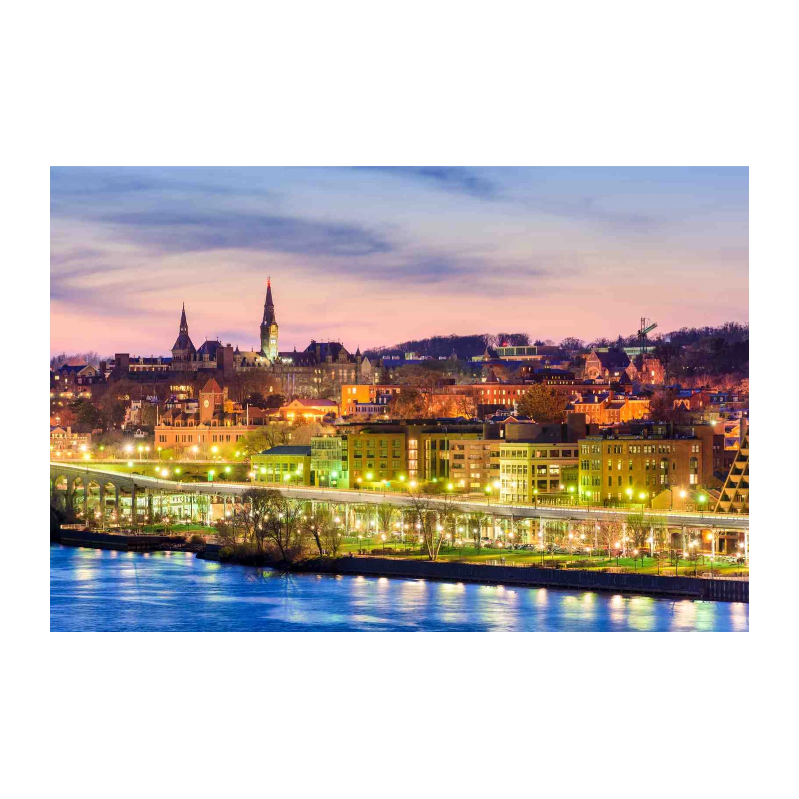 Georgetown Skyline Twilight Wall Art