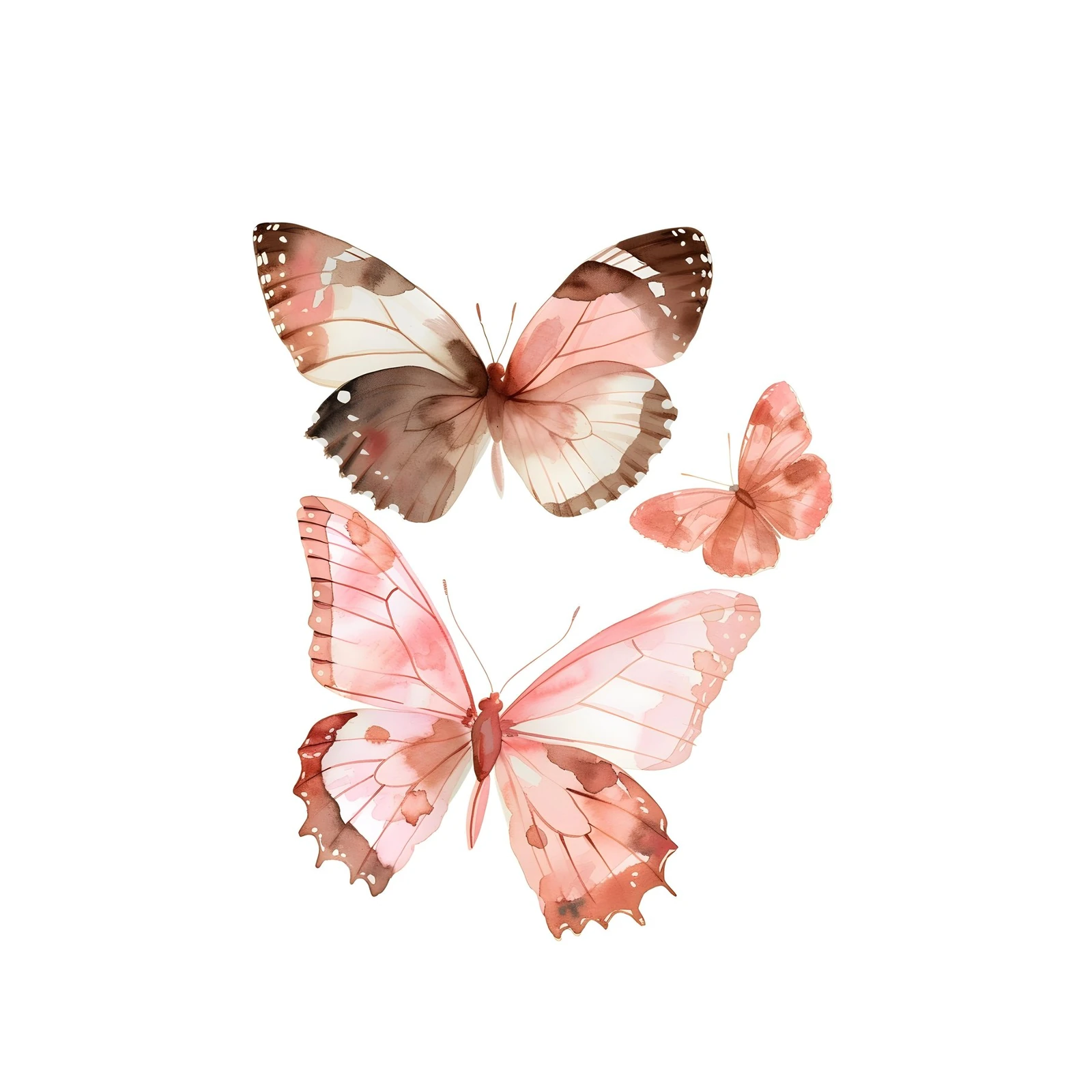 Blush Butterfly Watercolor Art Wall Art