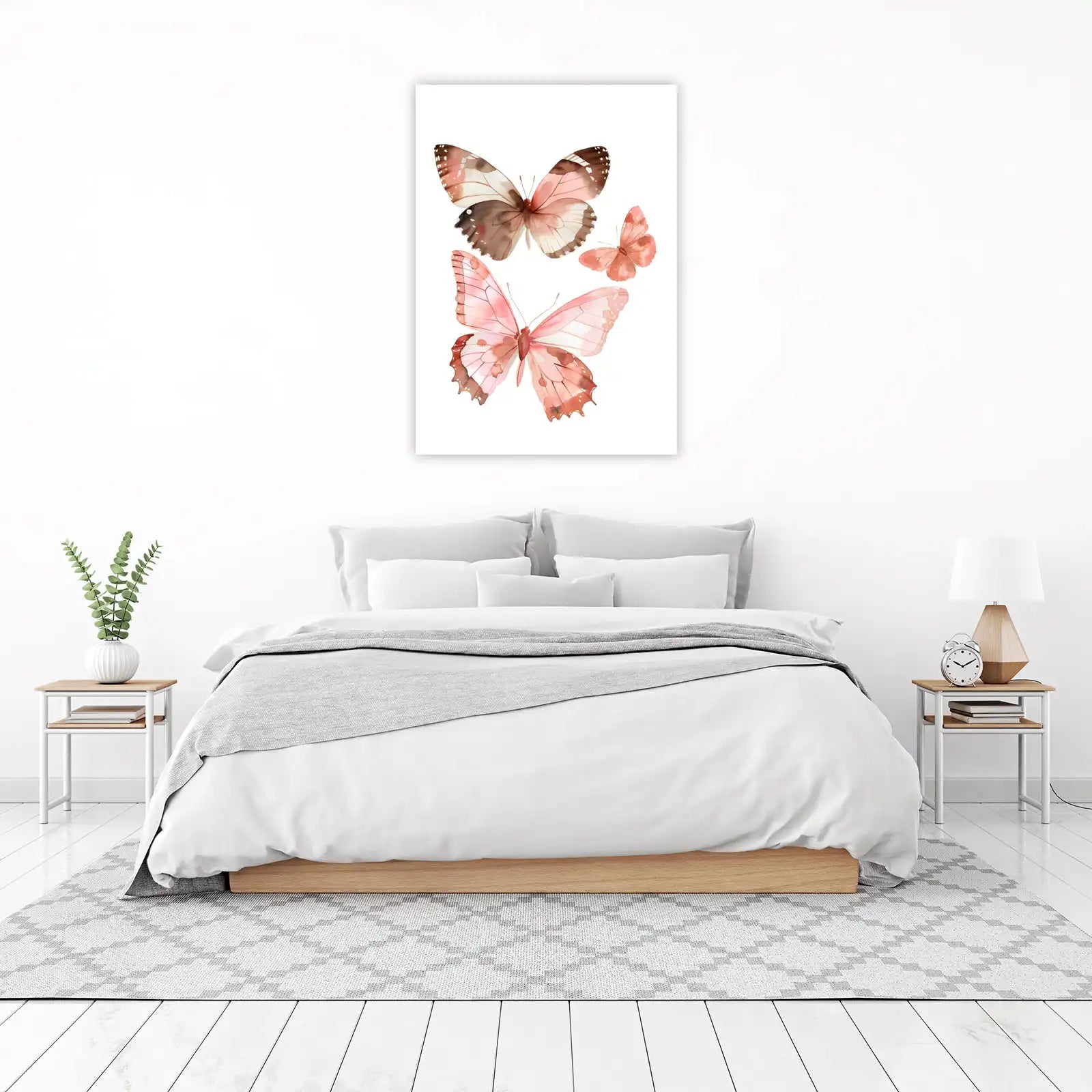 Blush Butterfly Watercolor Art Wall Art