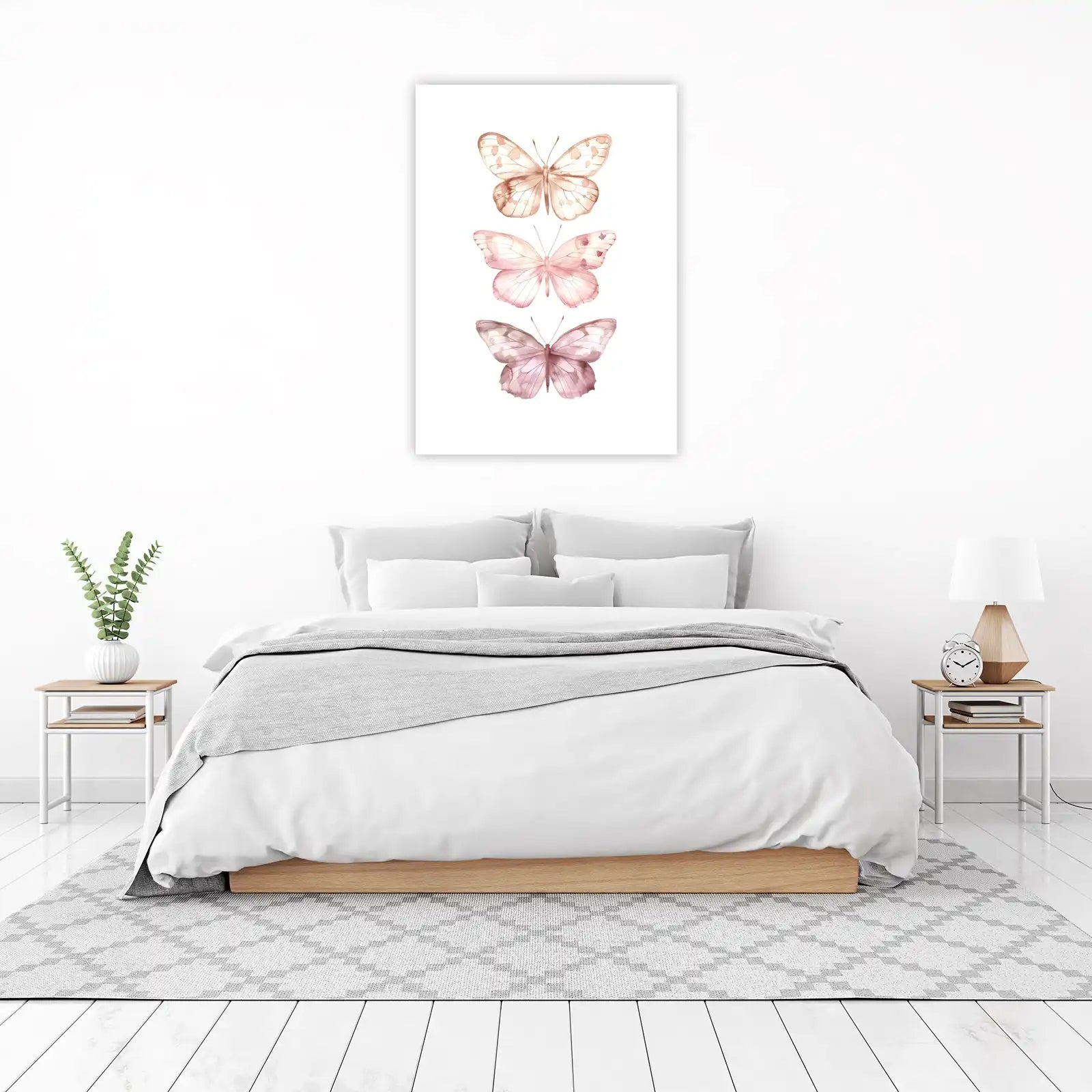 Delicate Butterfly Trio Watercolor Wall Art